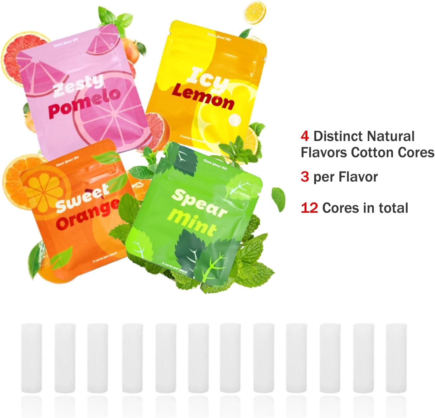Portable Breathing Necklace Refill Cores 4 Flavors