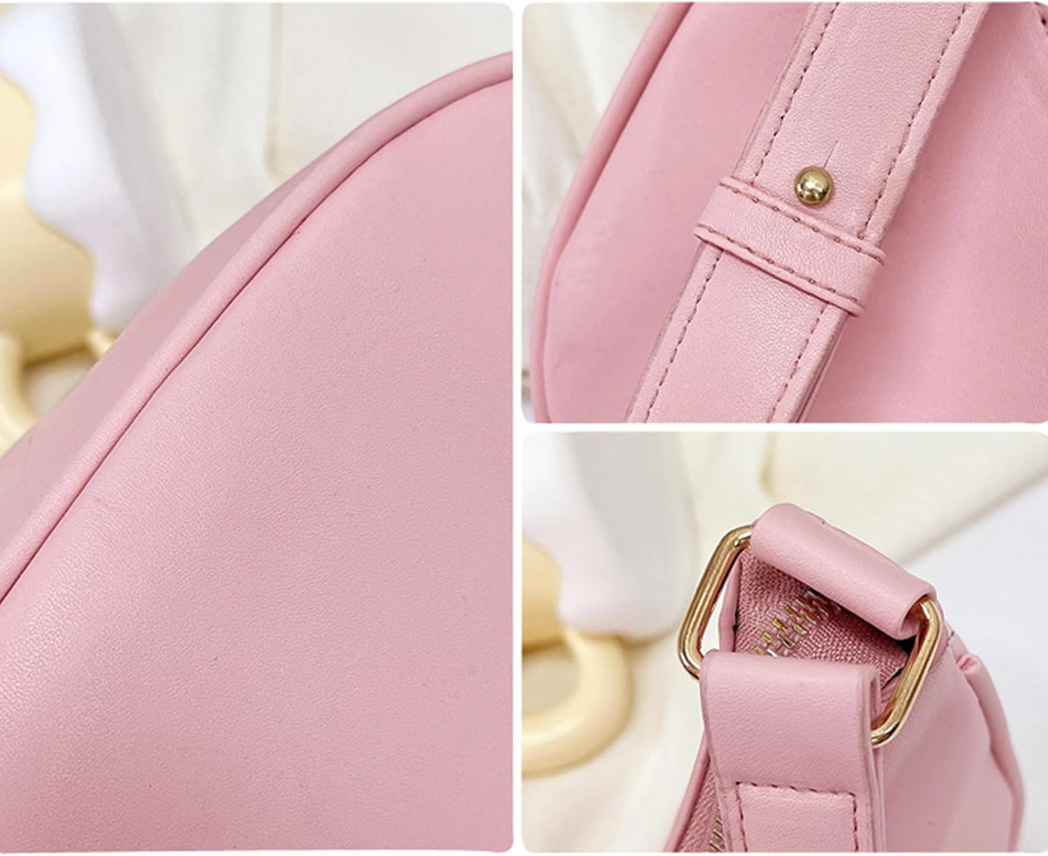 Women's Slouchy Crescent Hobo Bag with Zipper Closure