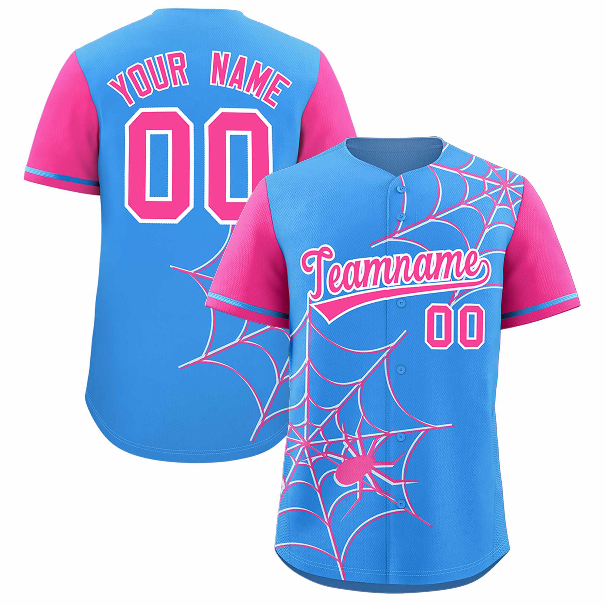 Benutzerdefiniertes Spinnennetz-Muster, Raglanärmel, authentisches Baseball-Trikot