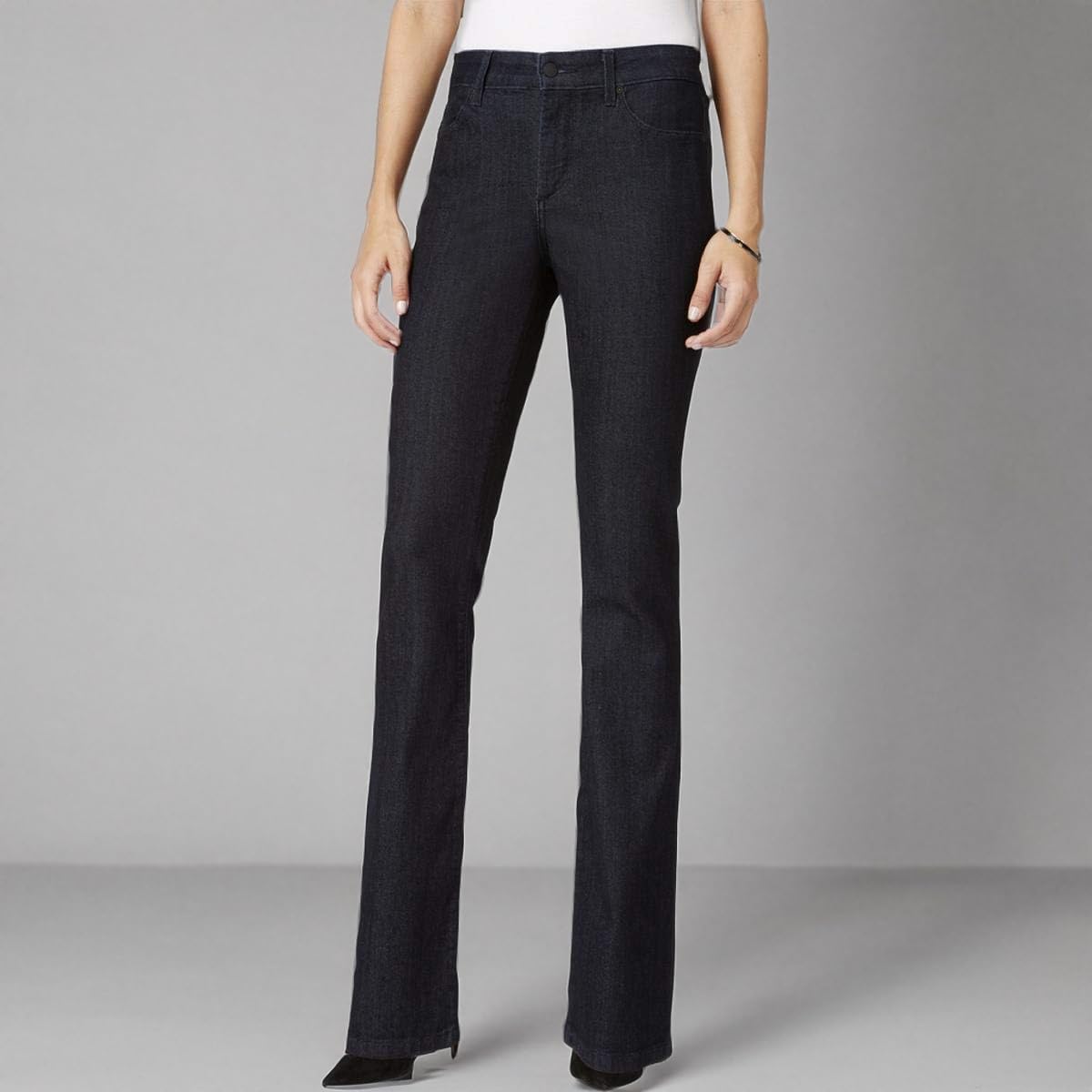 Women's Mid Rise Bootcut Jeans Dark Wash Slimming