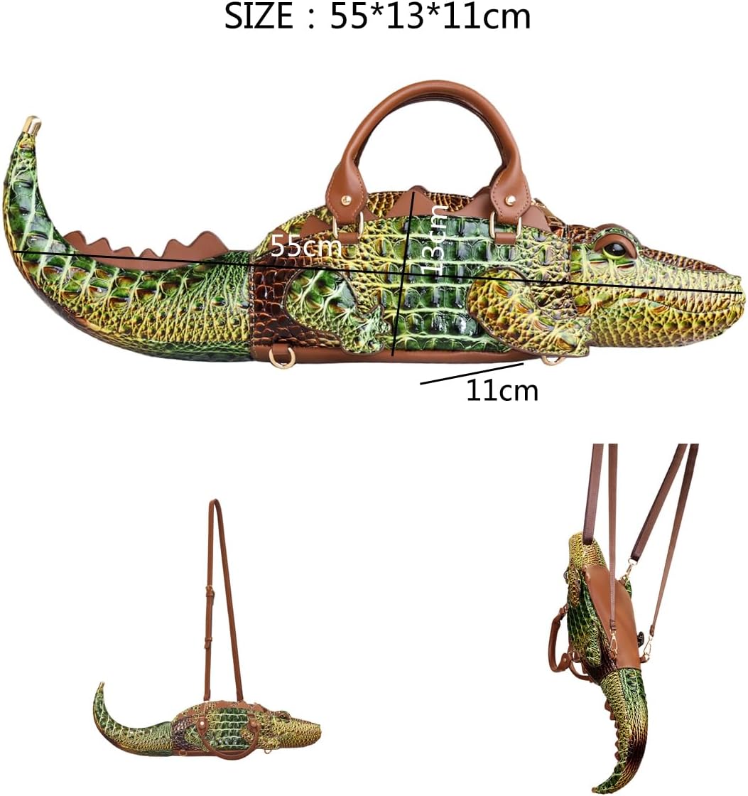 Women's Novelty Crocodile Shape Top Handle Handbag Green Women's Novelty Crocodile Shape Top Handle Handbag Green