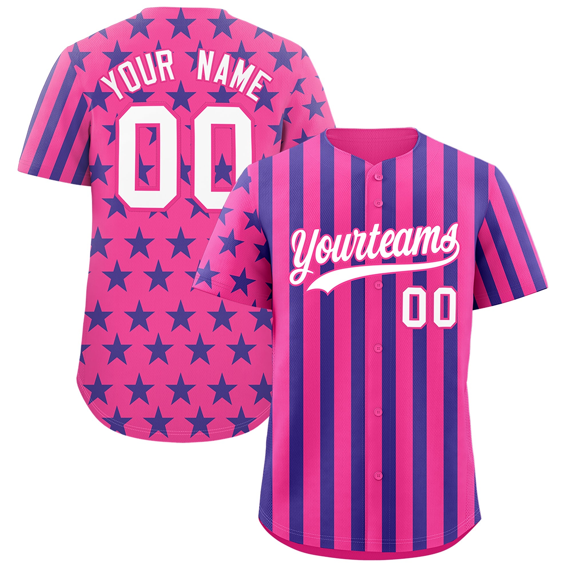 Benutzerdefiniertes Graffiti-Muster-Baseball-Trikot mit amerikanischer Flagge