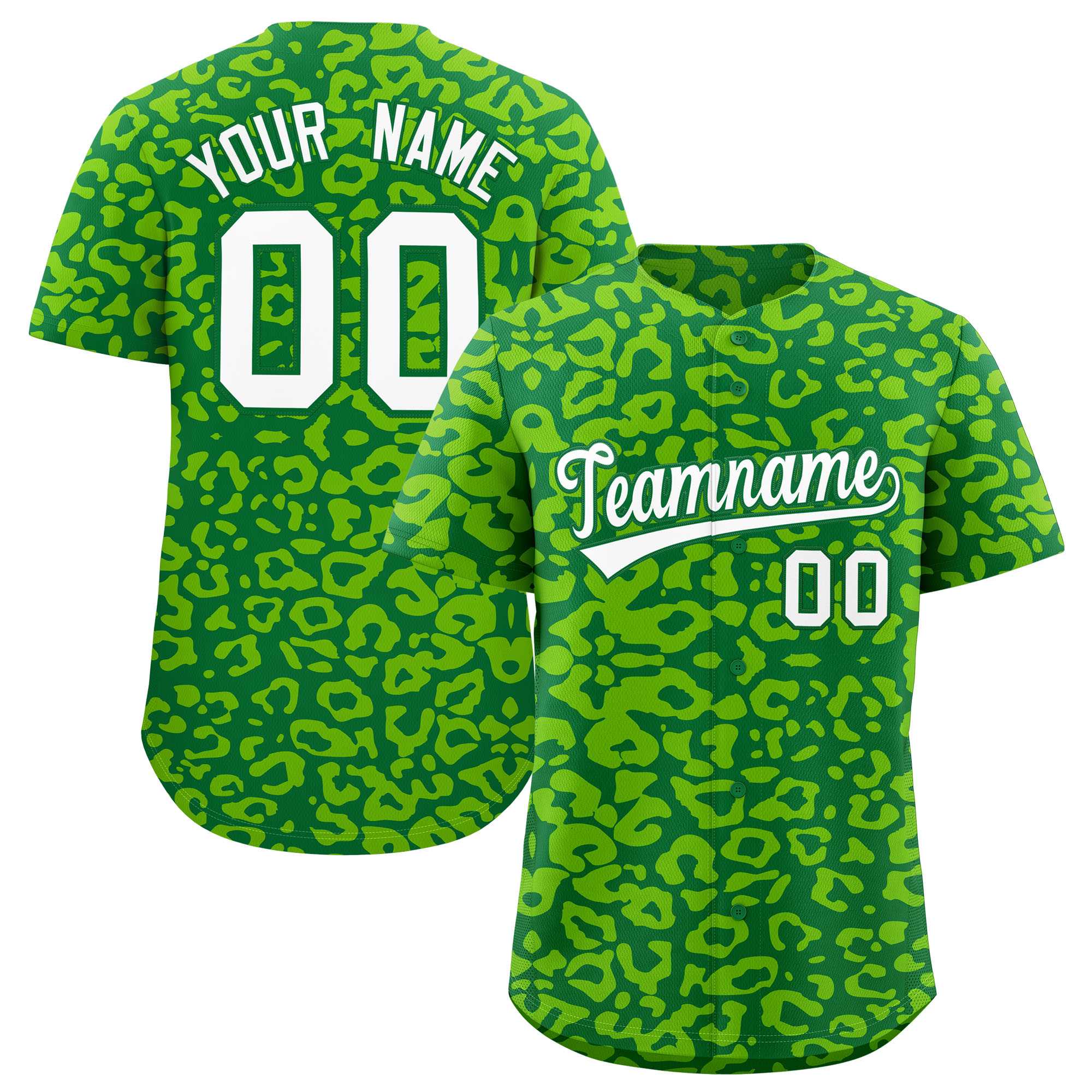 Authentisches Baseball-Trikot mit individuell gestaltetem Leopardenmuster