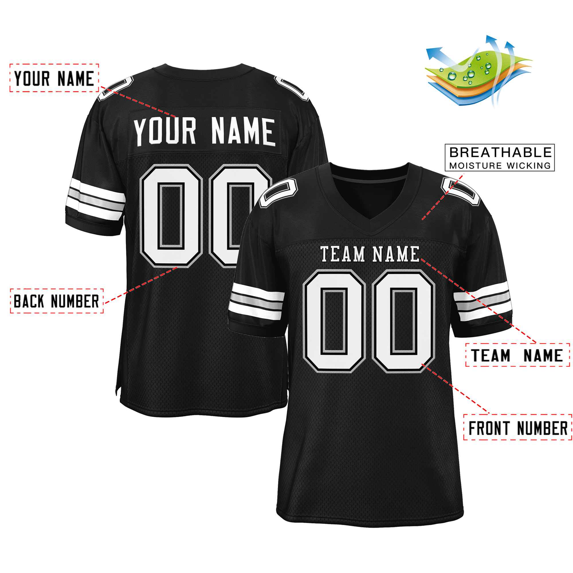 Maßgeschneidertes authentisches Fußballtrikot im klassischen Stil