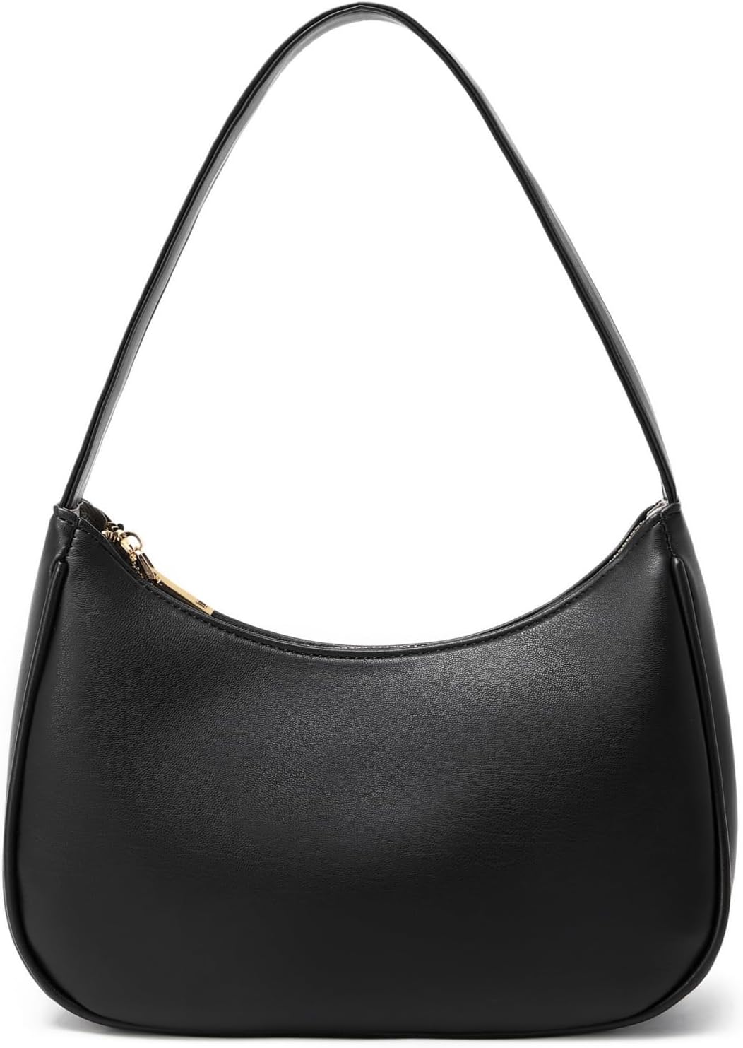 Women's Black PU Crescent Hobo Shoulder Bag