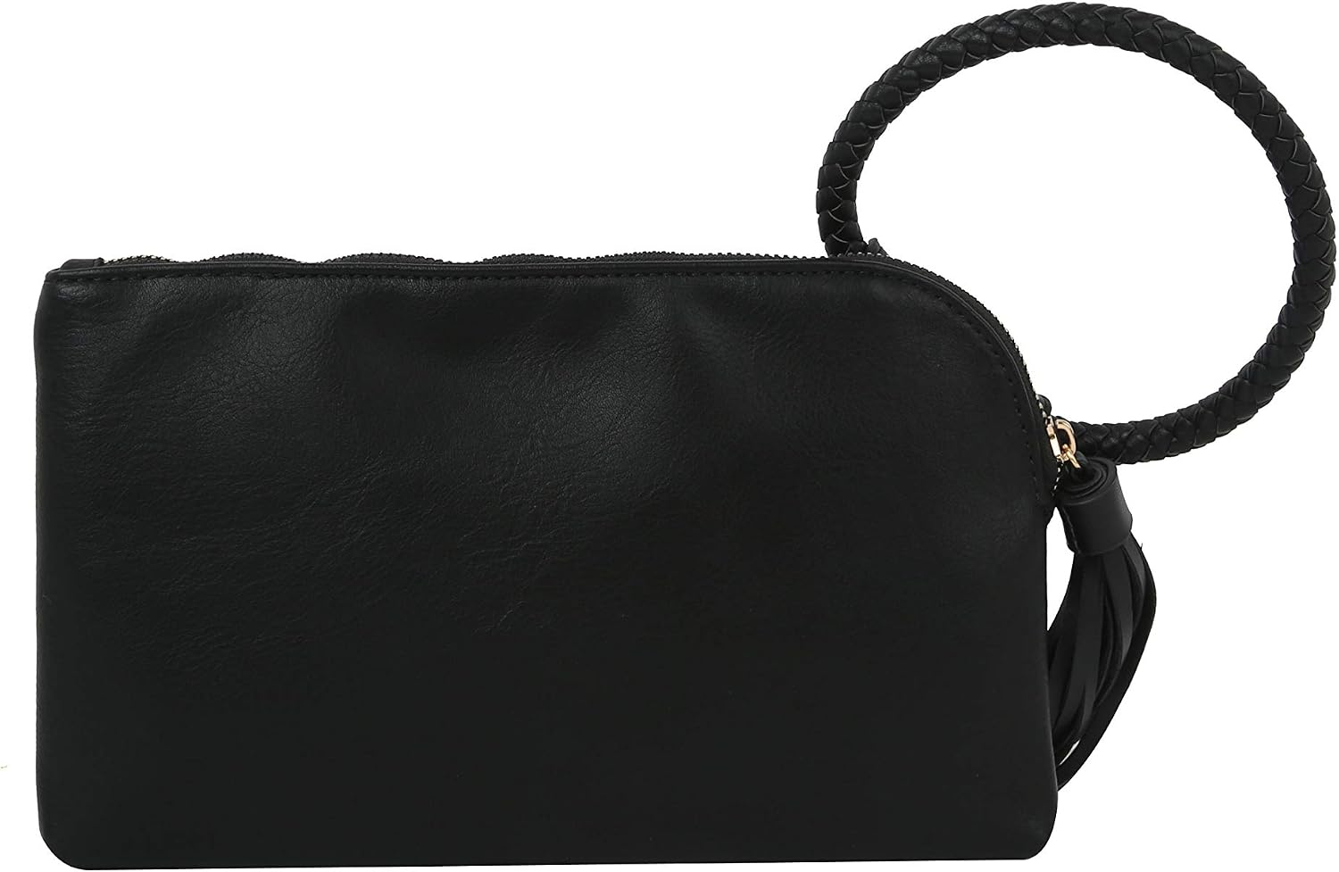 Women's Wristlet Clutch Purse with Ring Handle and Tassel