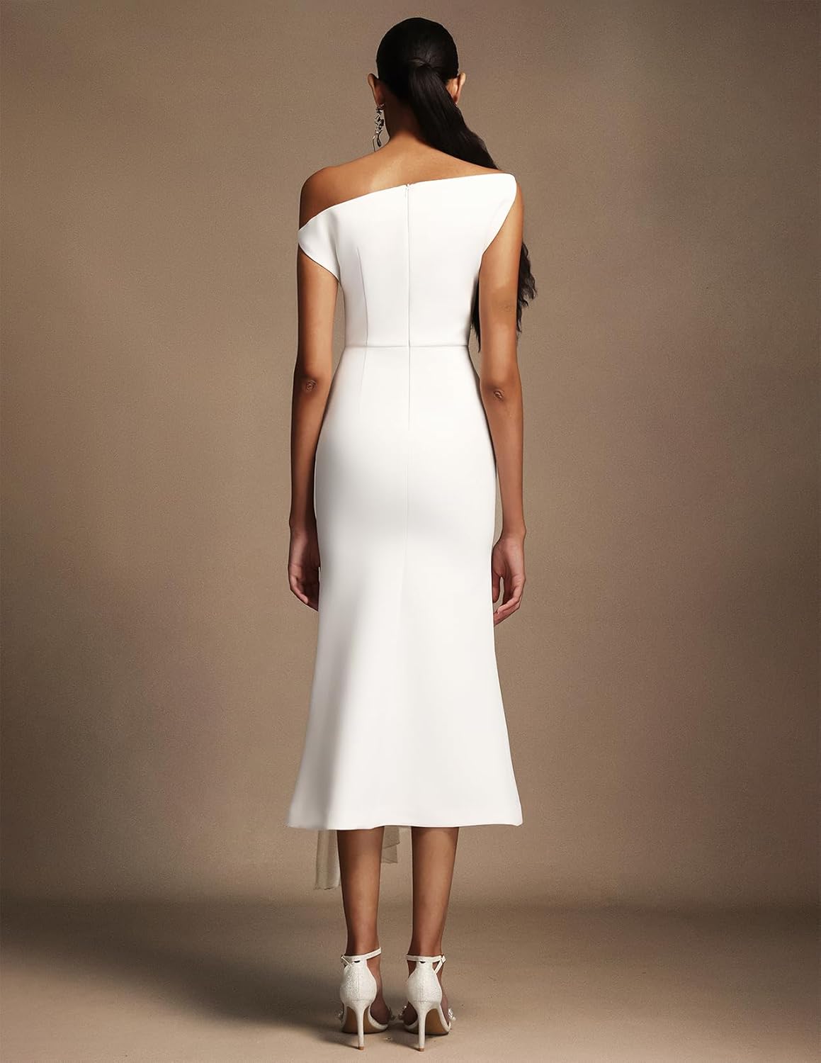 Chic Oblique Shoulder Sleeveless Pleated Cocktail Dress for Women Maxi Design Irregular Hem Party Chic Oblique Shoulder Sleeveless Pleated Cocktail Dress for Women Maxi Design Irregular Hem Party
