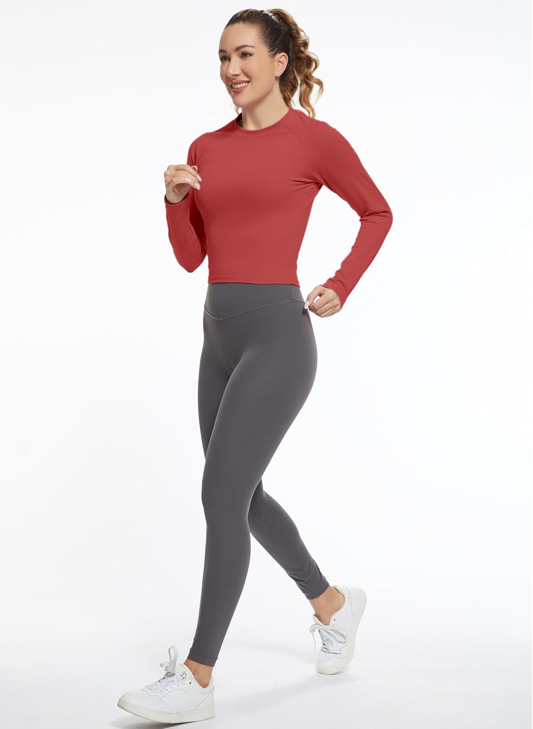 Womens Long Sleeve Crop Workout Tops Yoga Cropped Top Gym Shirts Athletic Clothes Fit Edition Womens Long Sleeve Crop Workout Tops Yoga Cropped Top Gym Shirts Athletic Clothes Fit Edition