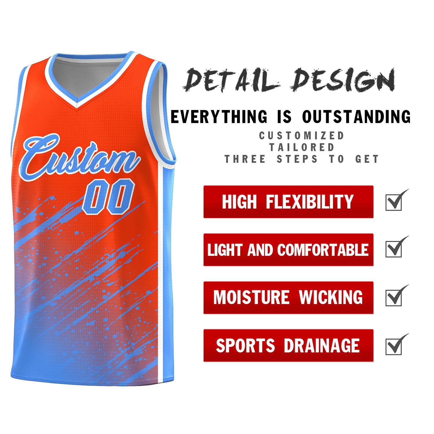 Maßgeschneiderte Splash-Basketballuniformen leicht für die Schule Maßgeschneiderte Splash-Basketballuniformen leicht für die Schule