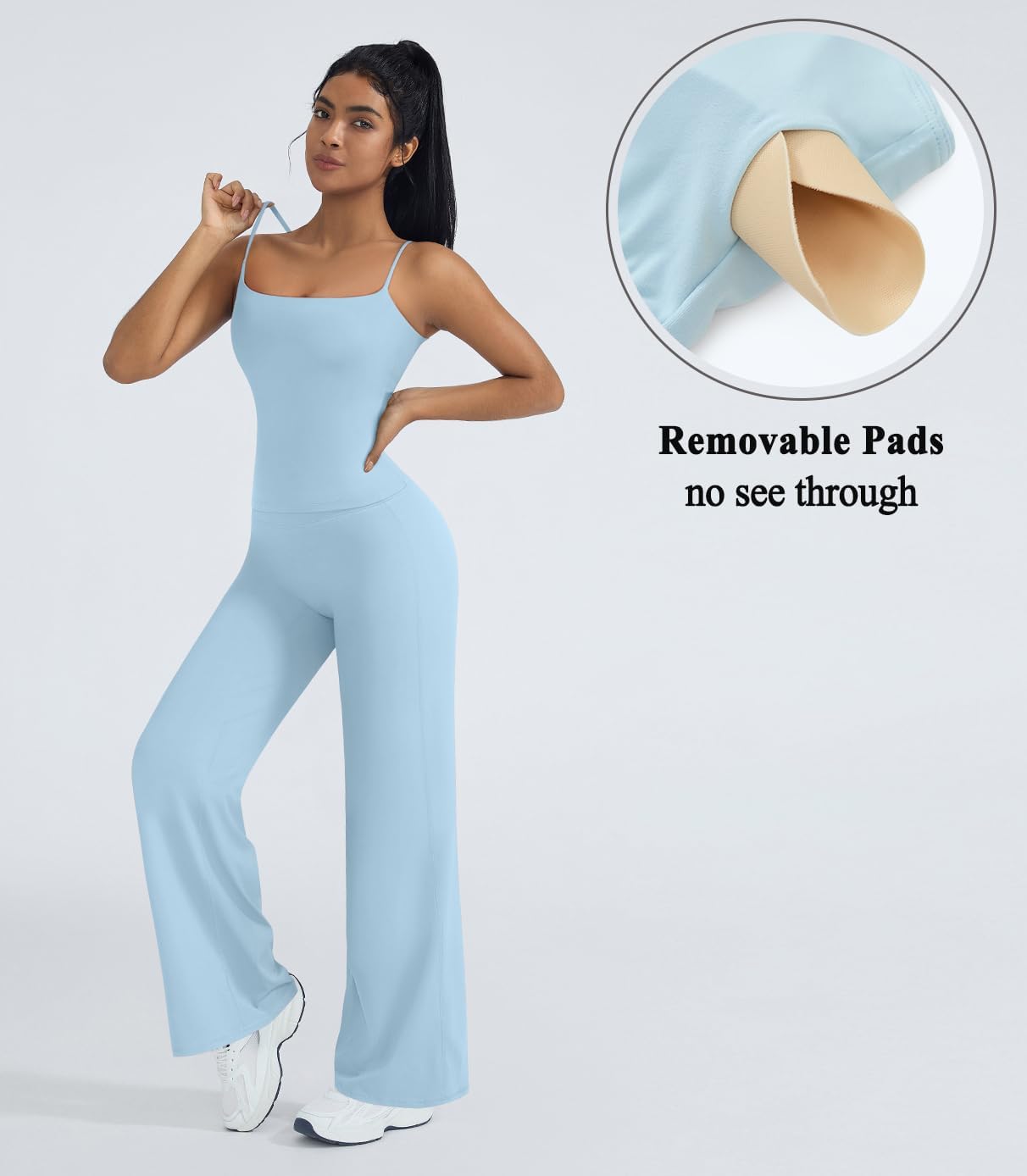 Workout Sets for Women Padded Tank Tops Matching Straight Leg Yoga Outfits