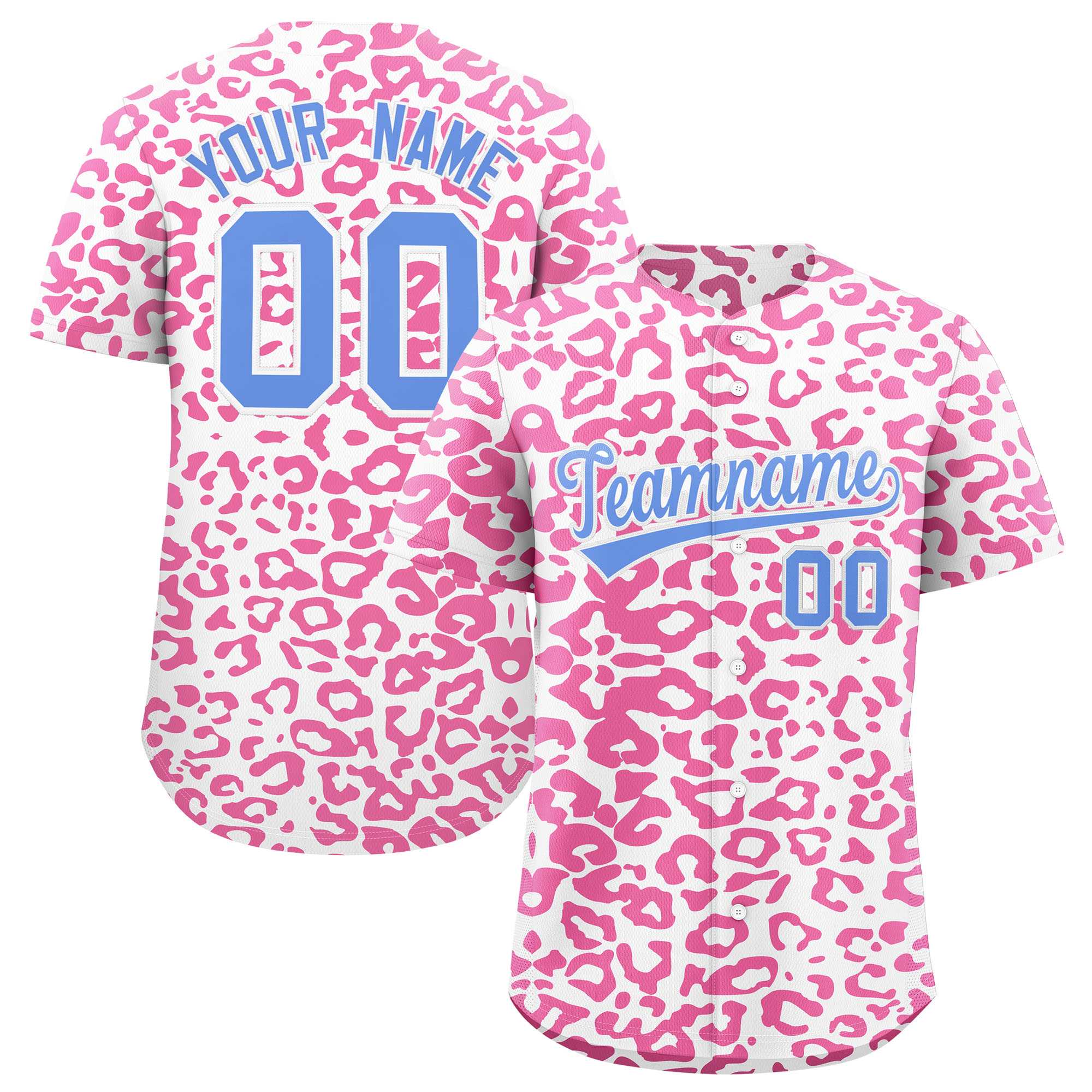 Authentisches Baseball-Trikot mit individuell gestaltetem Leopardenmuster