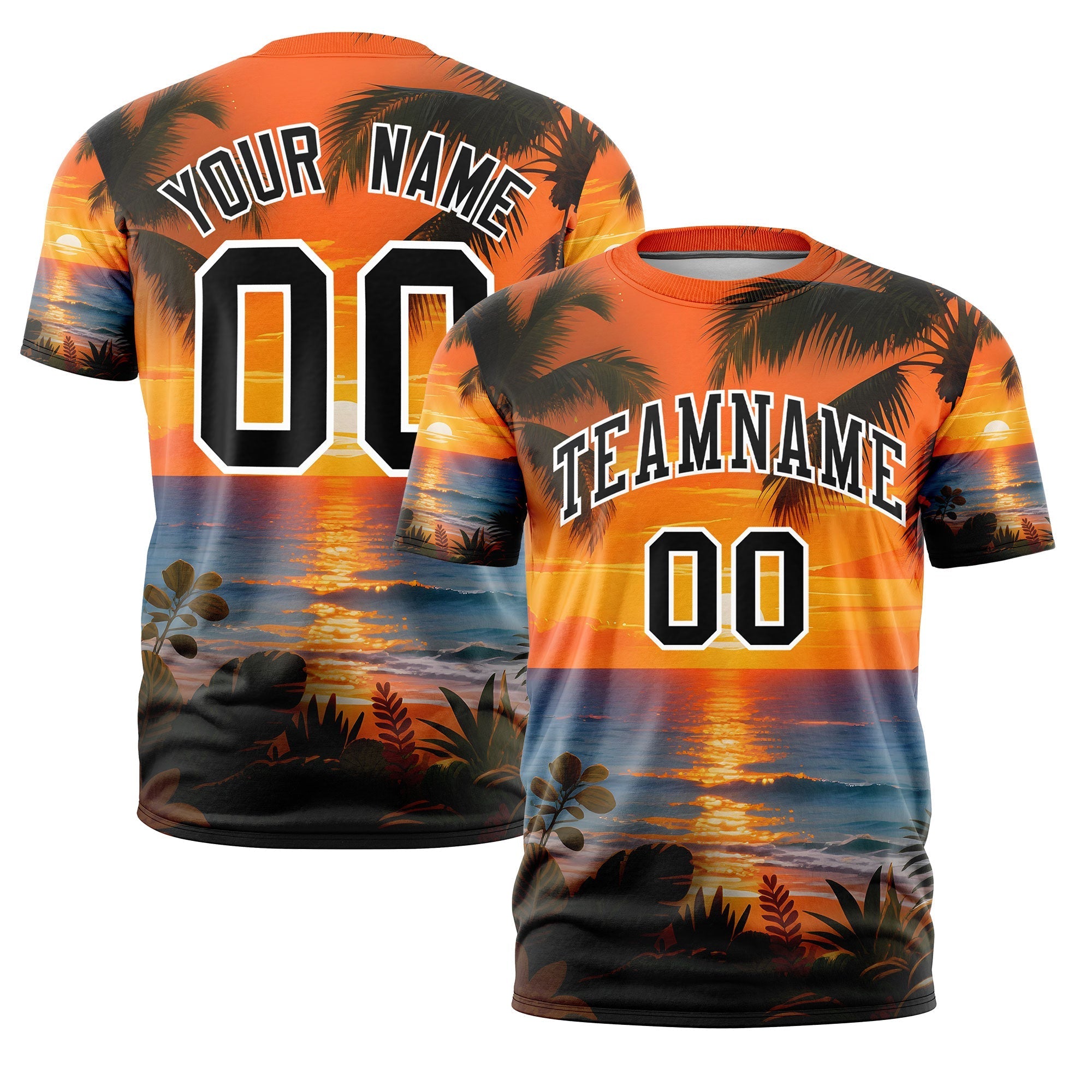 Benutzerdefiniertes T-Shirt im hawaiianischen Stil mit Graffiti-Muster