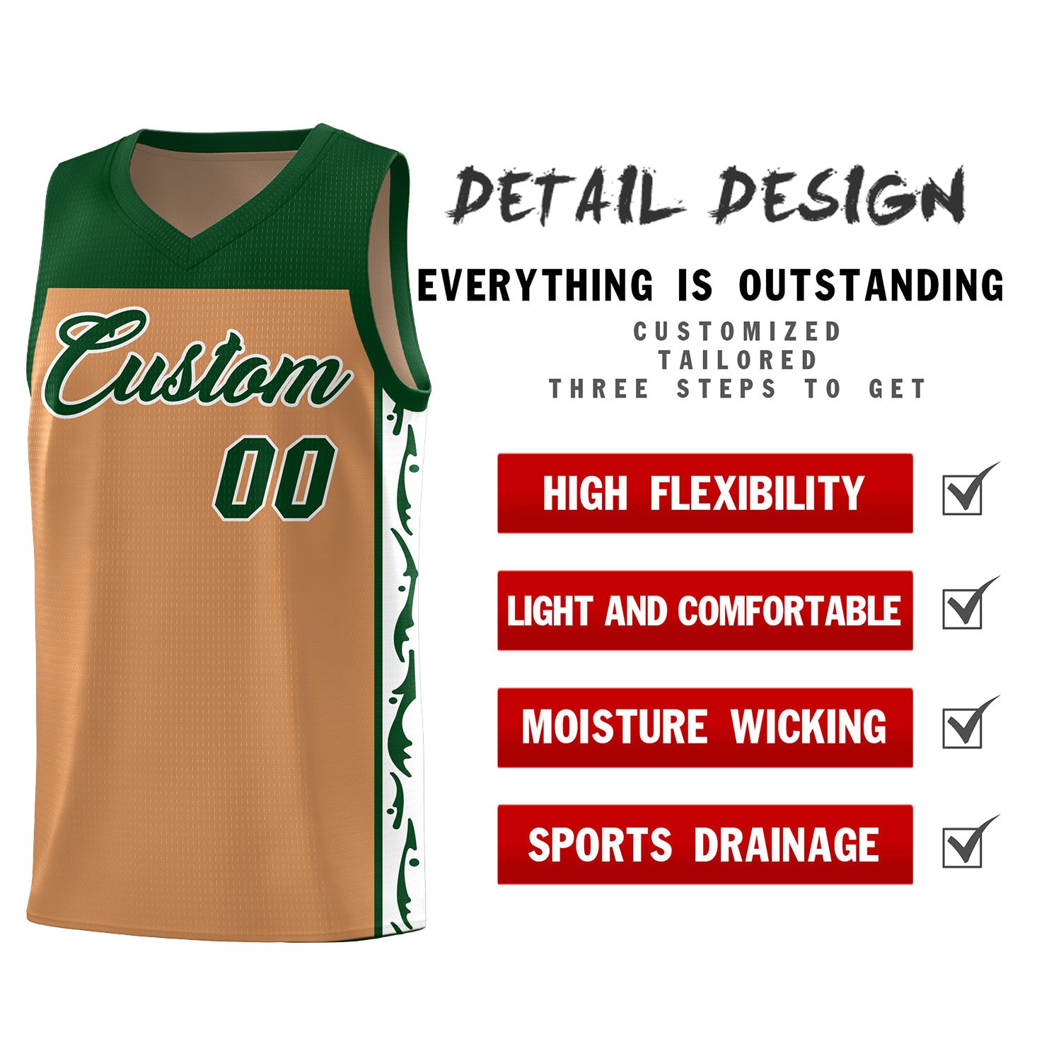 Benutzerdefiniertes Sportuniform-Basketballtrikot mit Seitenmuster