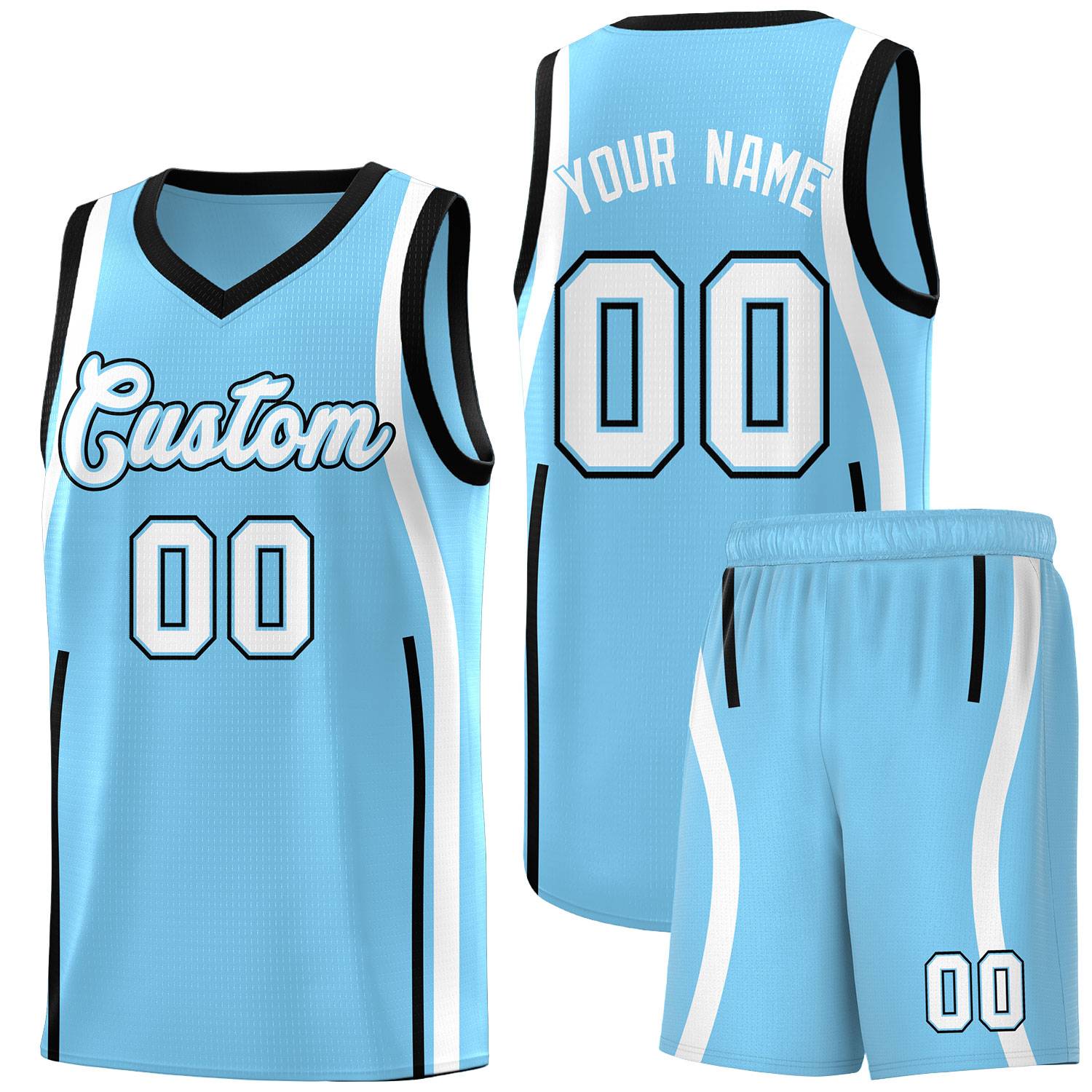 Benutzerdefinierte Basketball-Kits mit Bandmuster