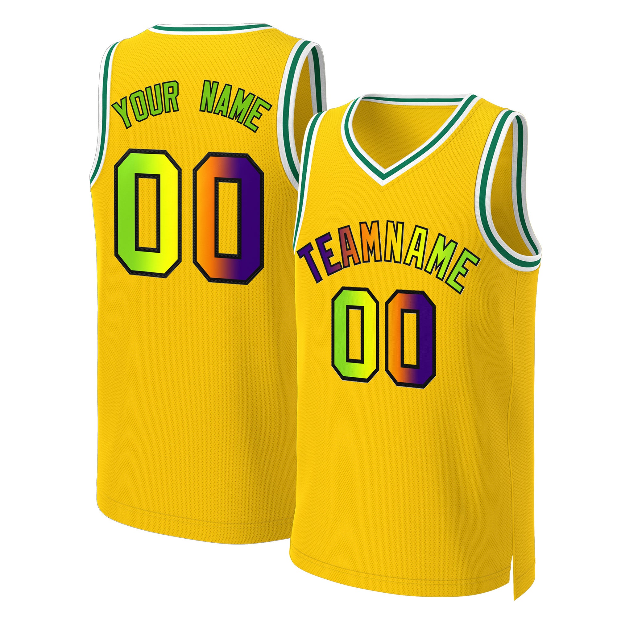 Benutzerdefiniertes Basketballtrikot mit klassischem Farbverlauf und modischen Oberteilen