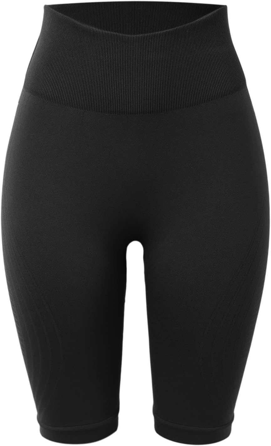 Women's High Waisted Seamless Yoga Biker Shorts Black
