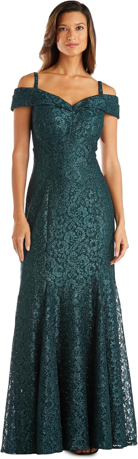 Women's Embellished Full-Length Gown W\/Illusion V-Neck & Back Zipper Cocktail Attire