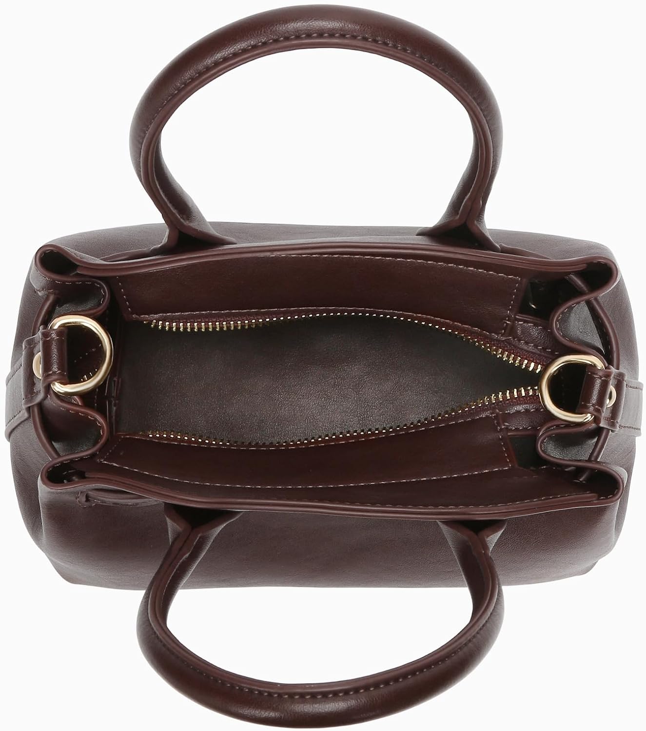 Women's Mini Vegan Leather Doctor Handbag, Brown Women's Mini Vegan Leather Doctor Handbag, Brown