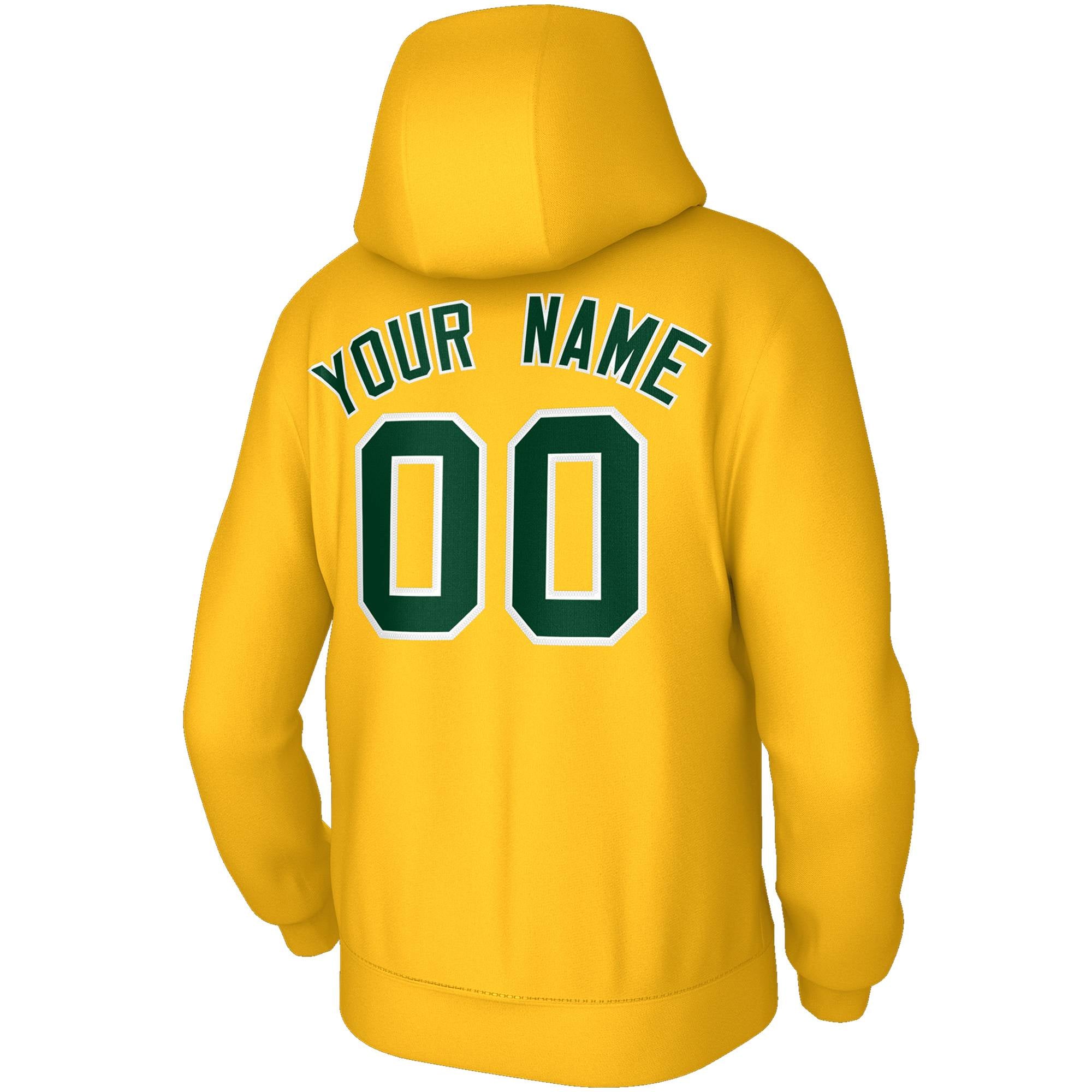 Individuell genähter Gold-Grün-Weiß-Sweatshirt-Pullover im klassischen Stil