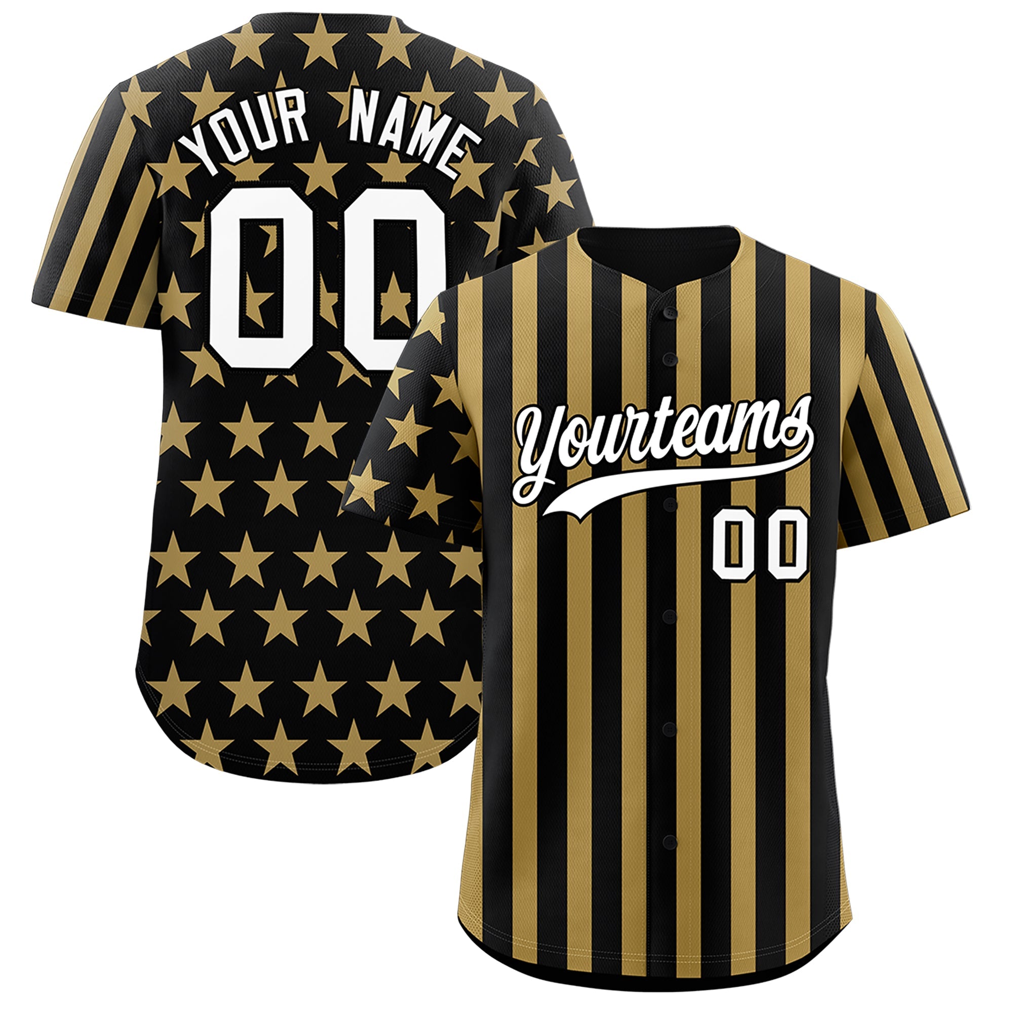 Benutzerdefiniertes Graffiti-Muster-Baseball-Trikot mit amerikanischer Flagge