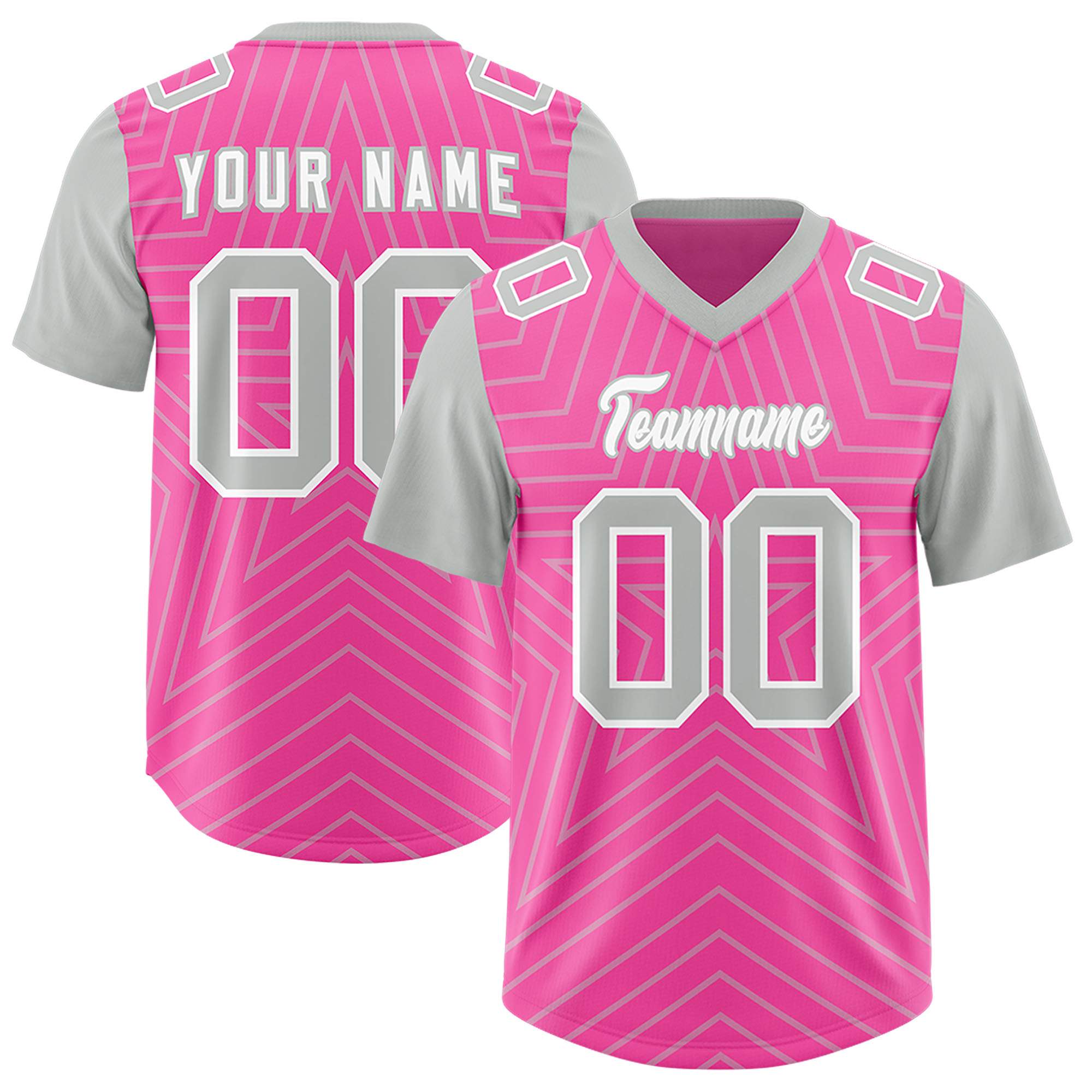 Individuell personalisiertes, authentisches Fußballtrikot mit Raglanärmeln und Sternenmuster