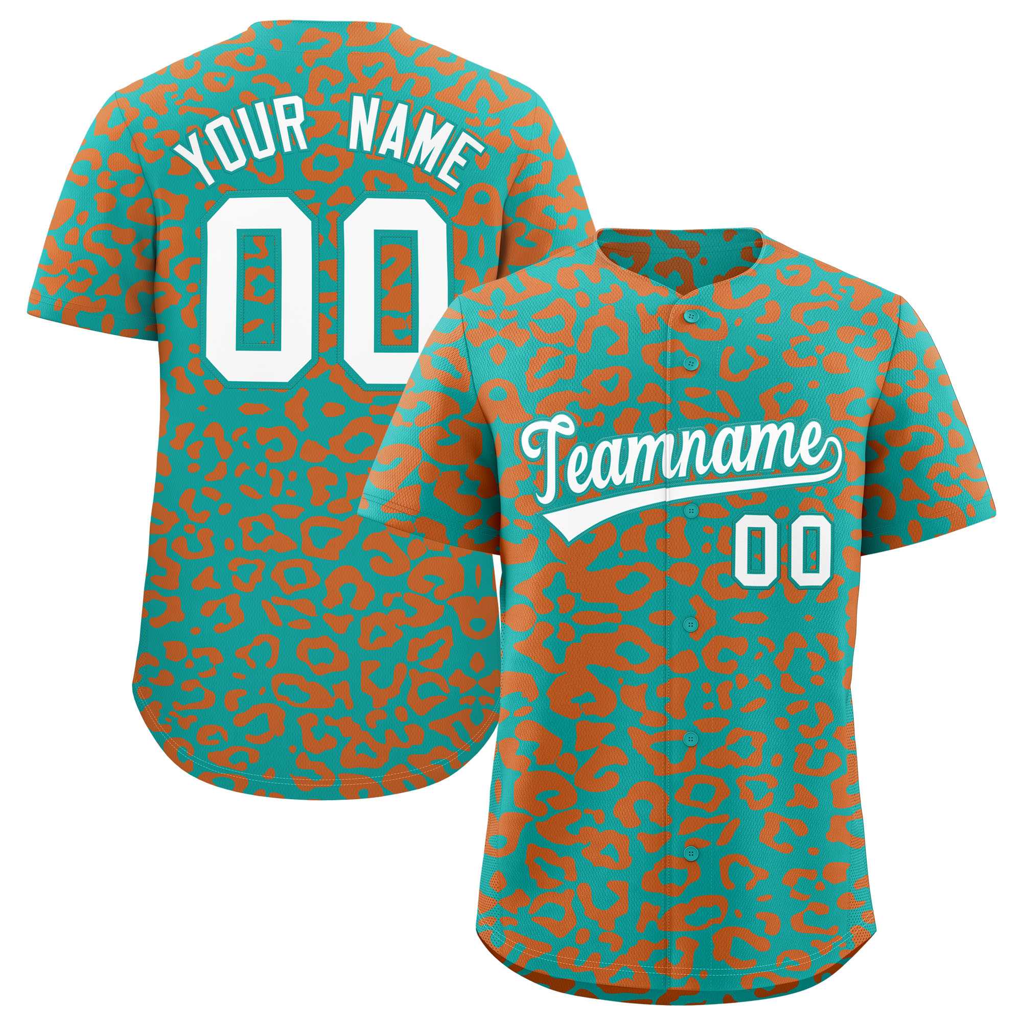 Authentisches Baseball-Trikot mit individuell gestaltetem Leopardenmuster