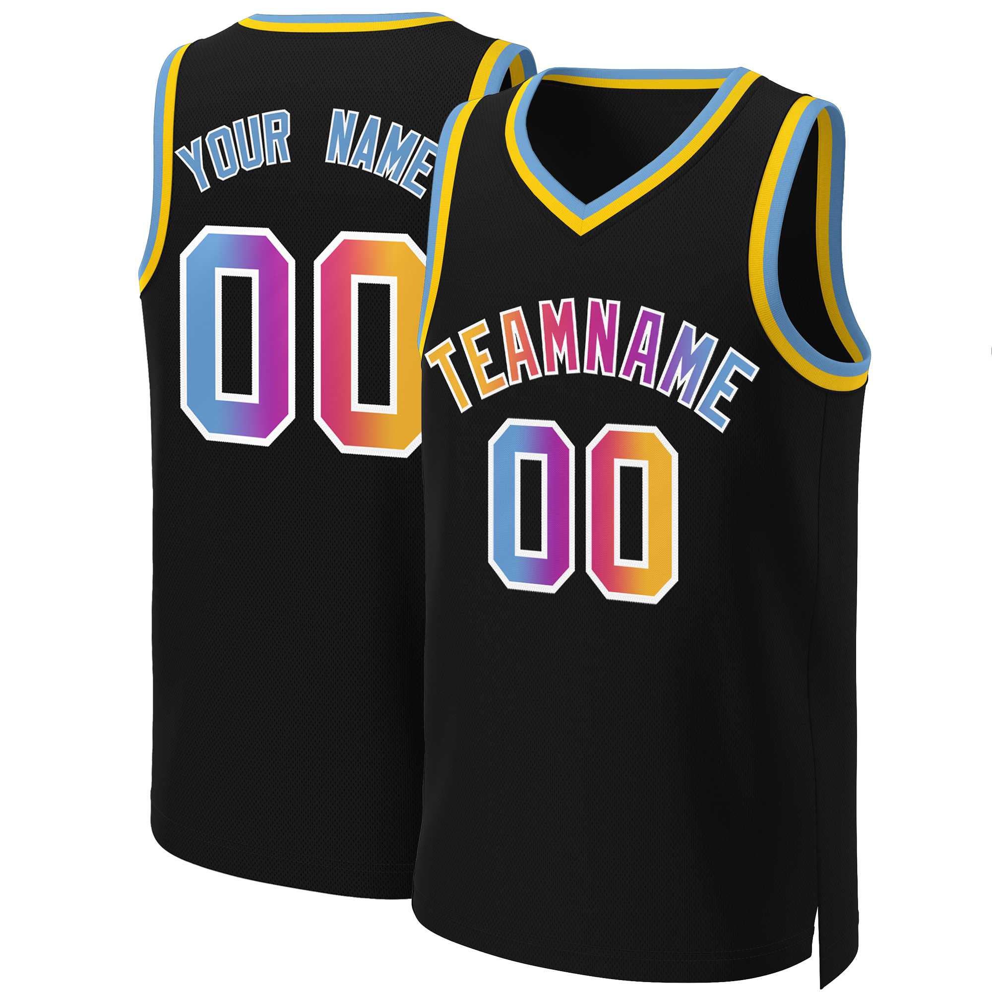 Benutzerdefiniertes Basketballtrikot mit klassischem Farbverlauf und modischen Oberteilen