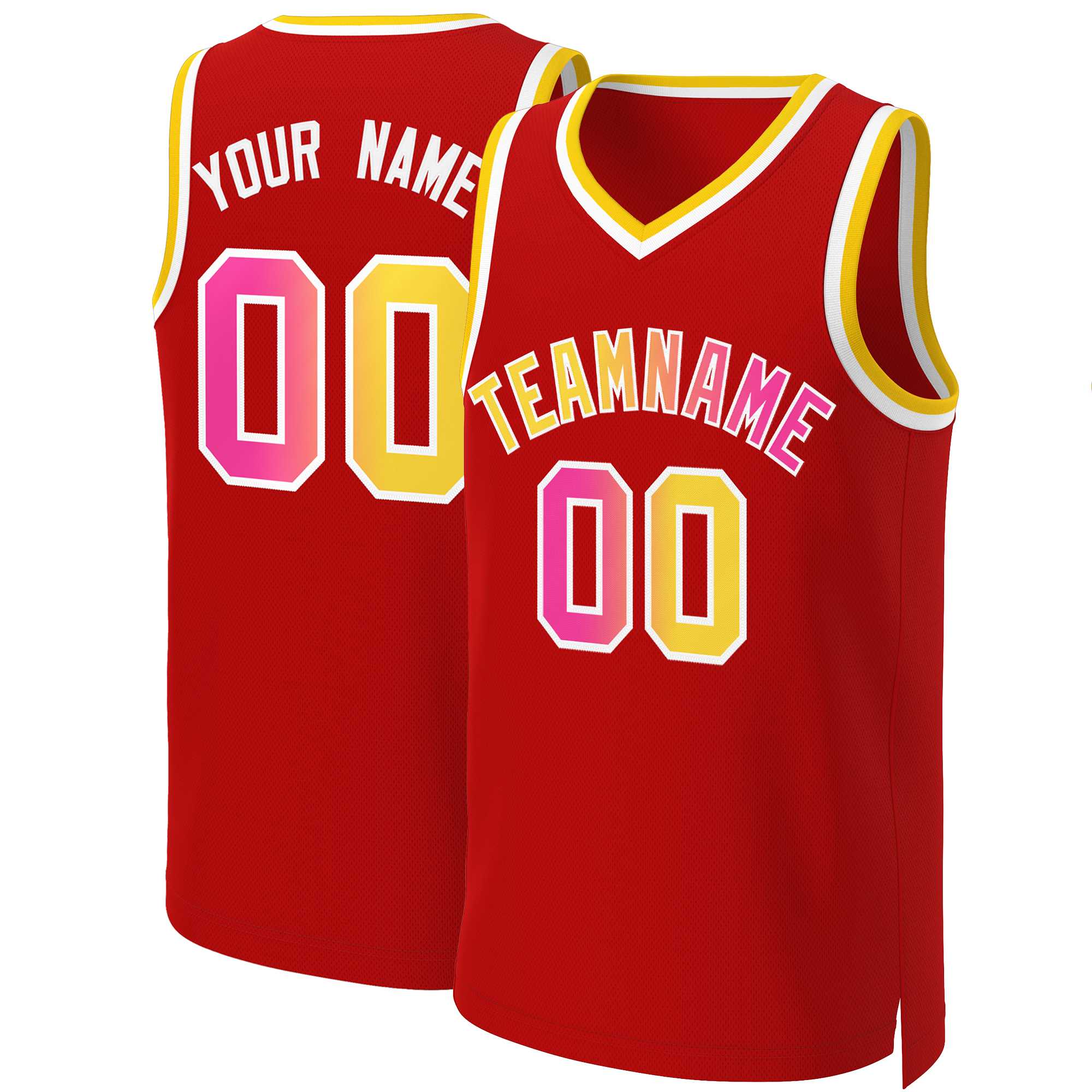 Benutzerdefiniertes Basketballtrikot mit klassischem Farbverlauf und modischen Oberteilen