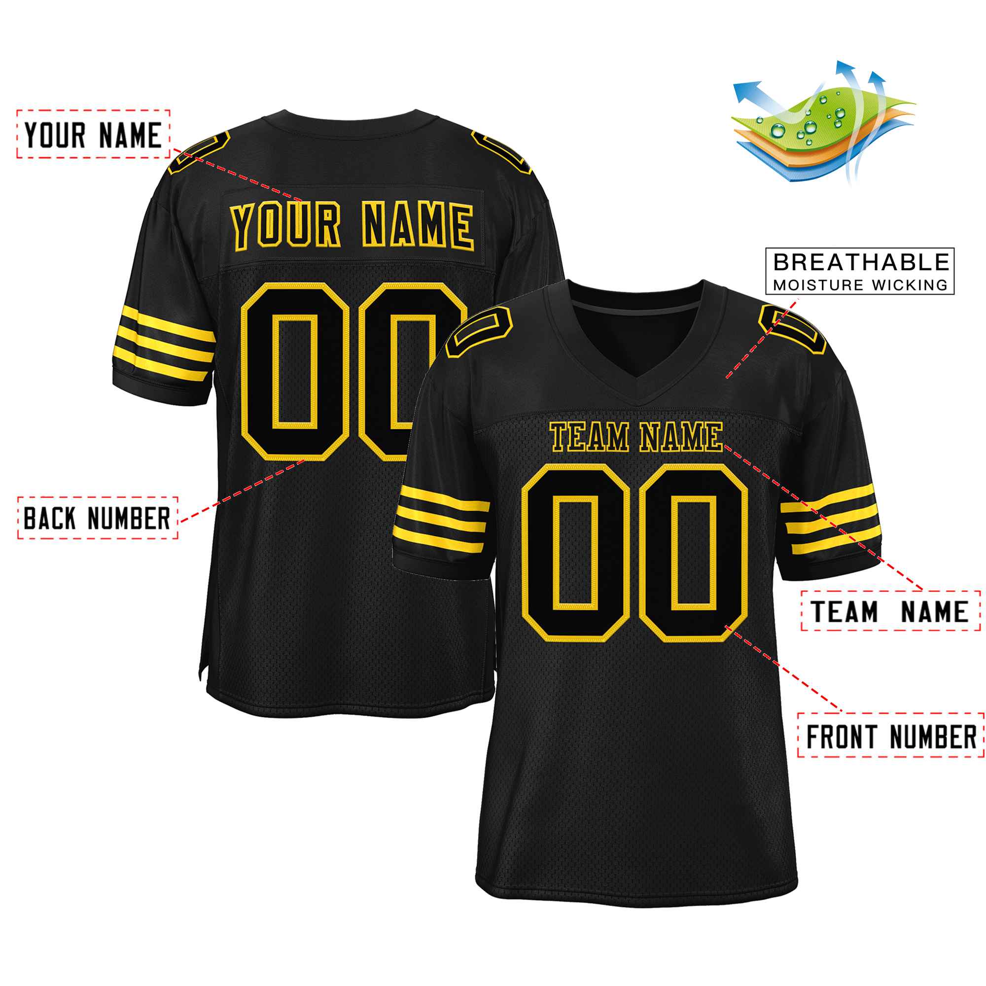 Maßgeschneidertes authentisches Fußballtrikot im klassischen Stil