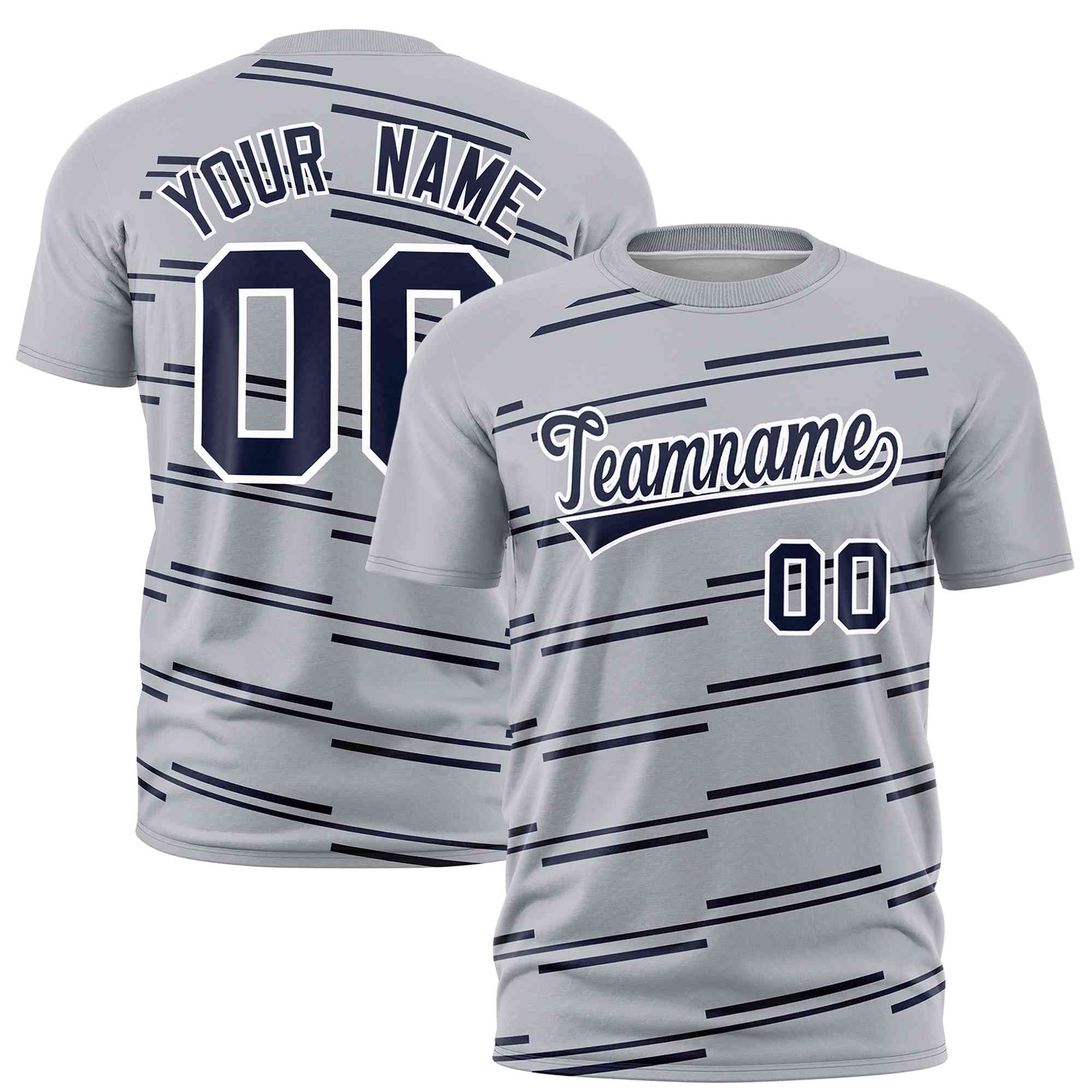 Individuell personalisiertes Performance-T-Shirt mit schrägem Linien-Graffiti-Muster