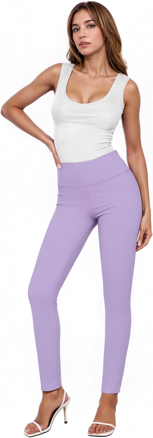 Women's High Waist Pull-On Skinny Pants (Lavender)