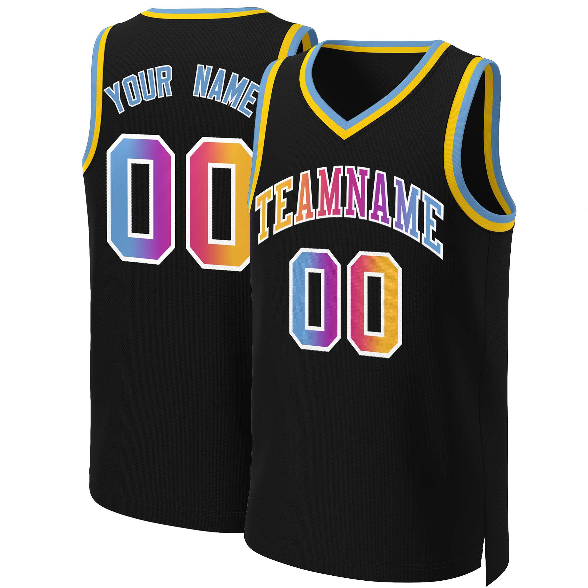 Benutzerdefiniertes Basketballtrikot mit klassischem Farbverlauf und modischen Oberteilen