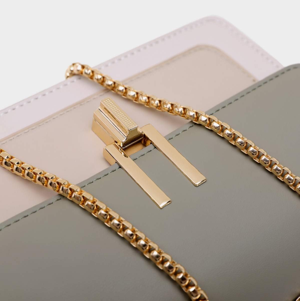 Women's Color Block Crossbody Purse with Gold Chain Strap