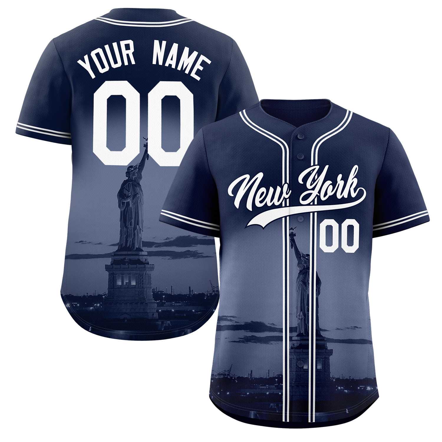 Benutzerdefiniertes New York City Skyline Baseball-Trikot