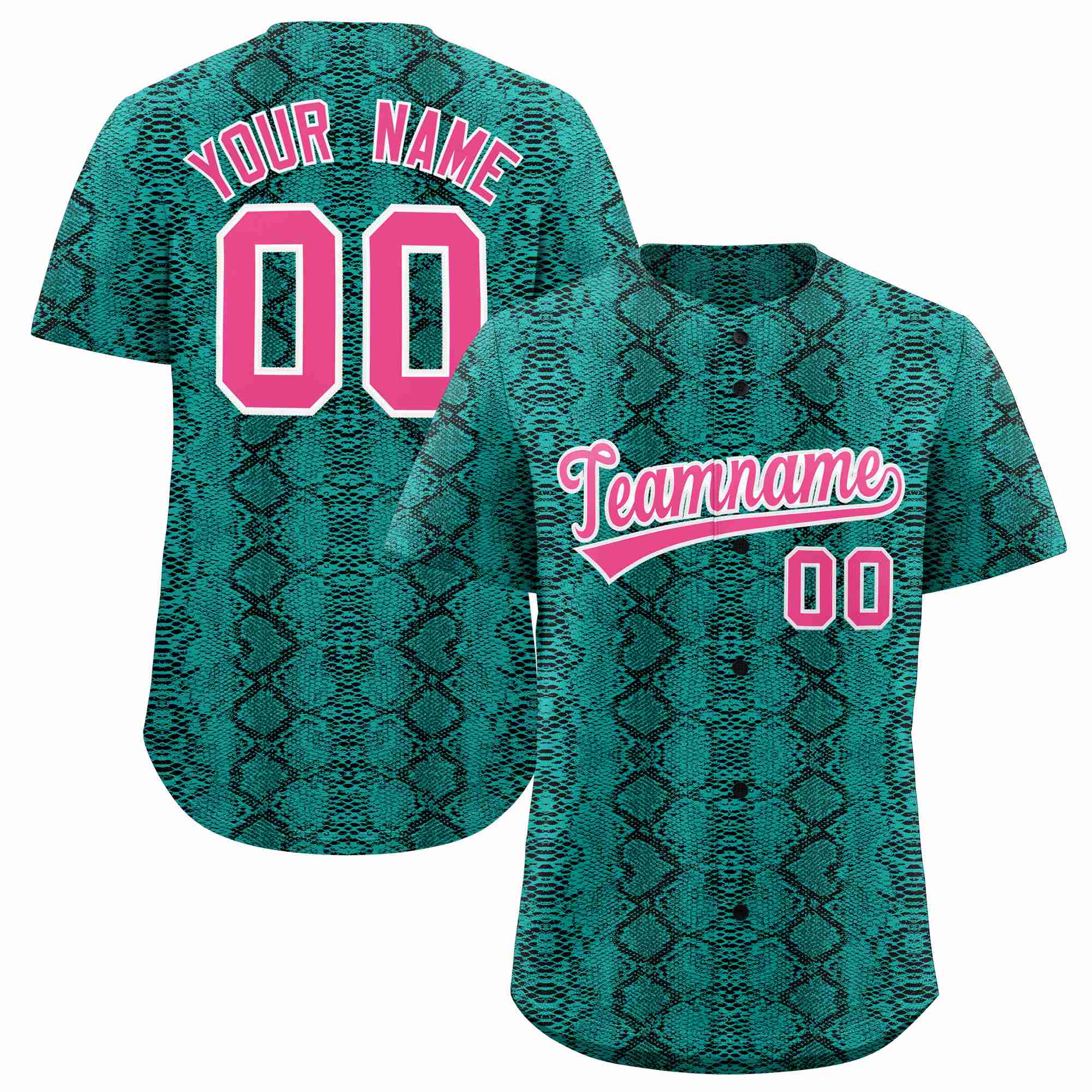 Benutzerdefiniertes authentisches Baseball-Trikot mit mehrfarbigem Schlangenledermuster