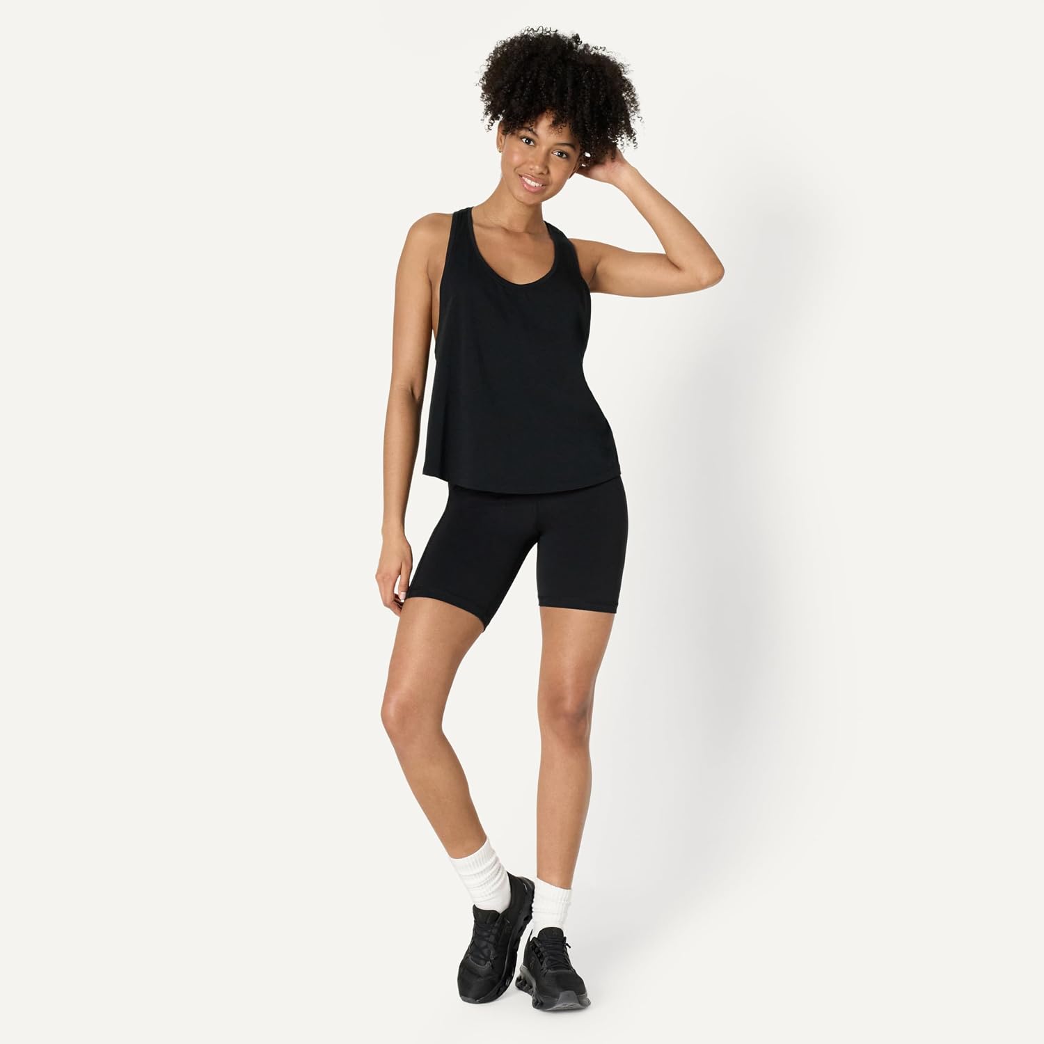 Women's Cotton Racerback Tank Relaxed Fit Drop Armhole
