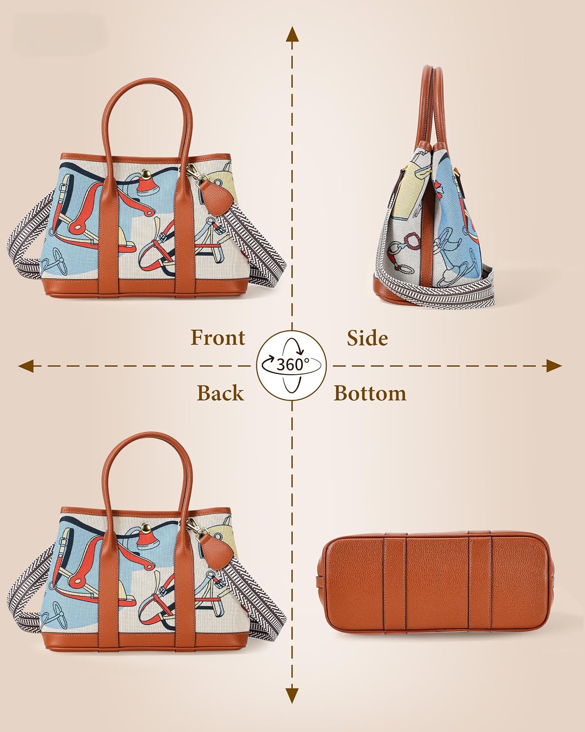Women's Canvas Mini Tote Bag Circus Print
