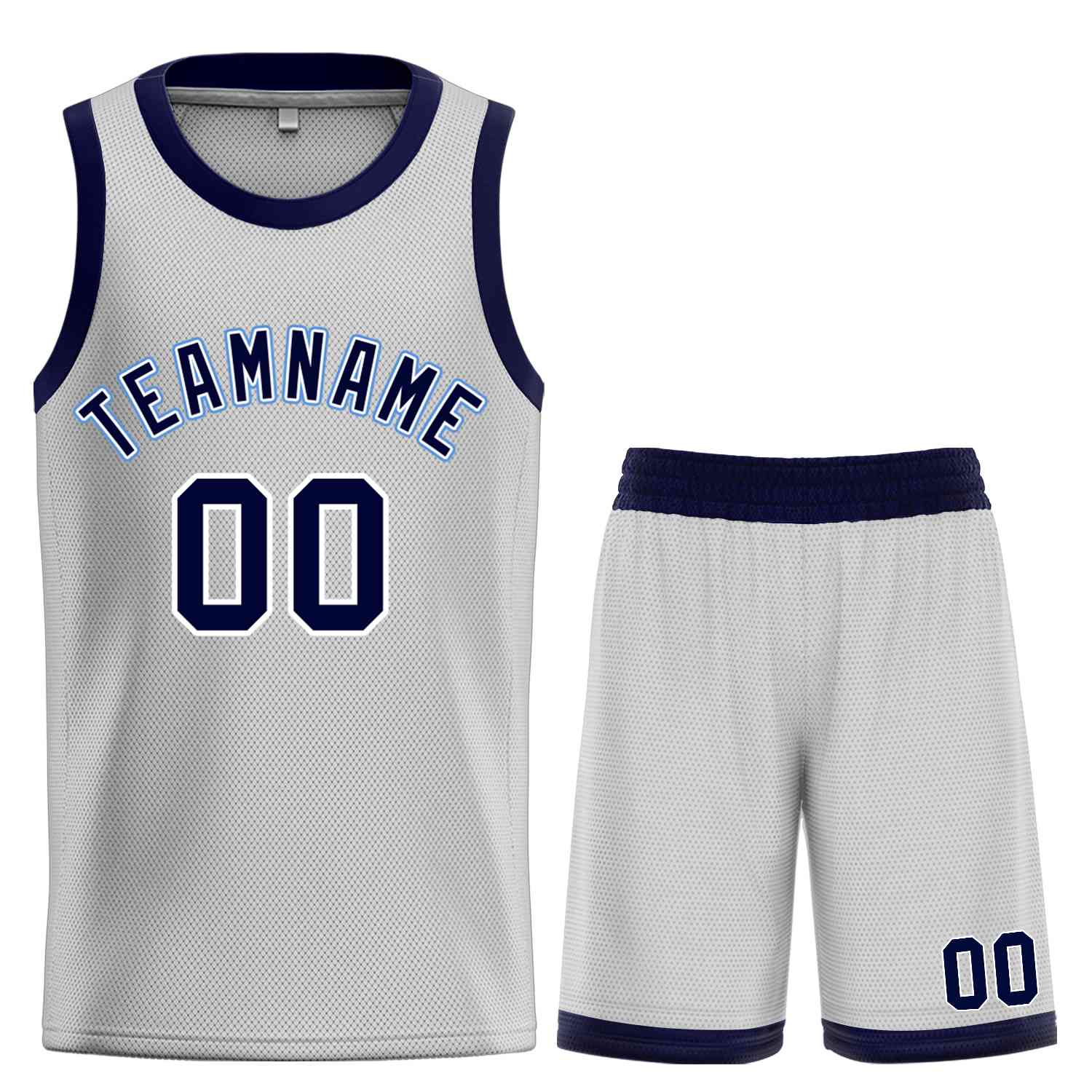 Maßgeschneiderte Bull-Basketball-Trikots von Classic Sets in Grau, Marineblau und Puderblau