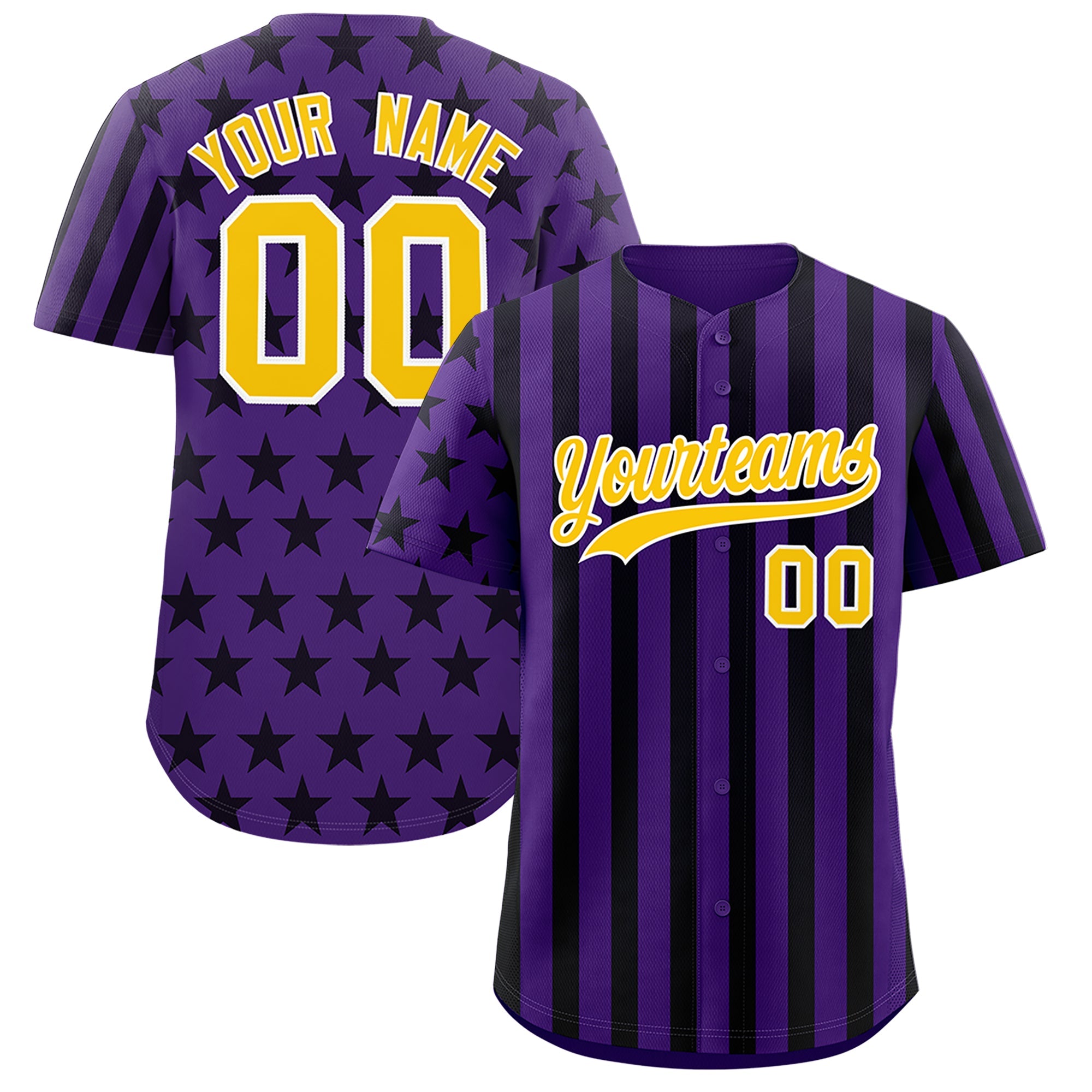 Benutzerdefiniertes Graffiti-Muster-Baseball-Trikot mit amerikanischer Flagge