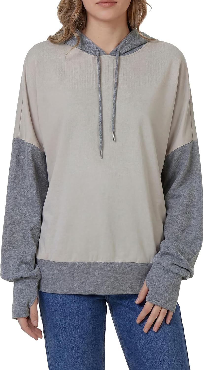 Women's Lightweight Sweatshirt Hoodie Long Sleeve Pullover Tops Fit Outfits
