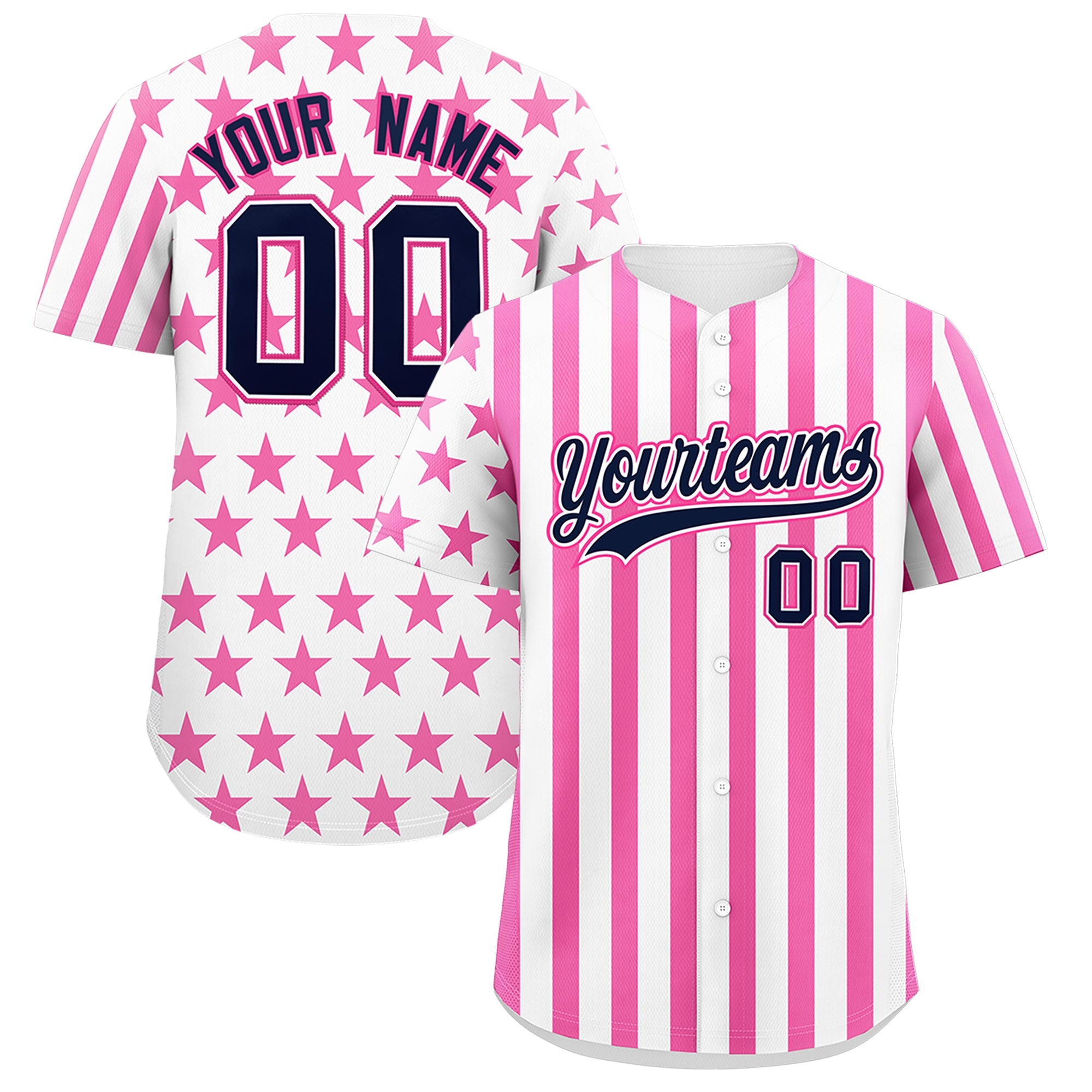 Benutzerdefiniertes Graffiti-Muster-Baseball-Trikot mit amerikanischer Flagge
