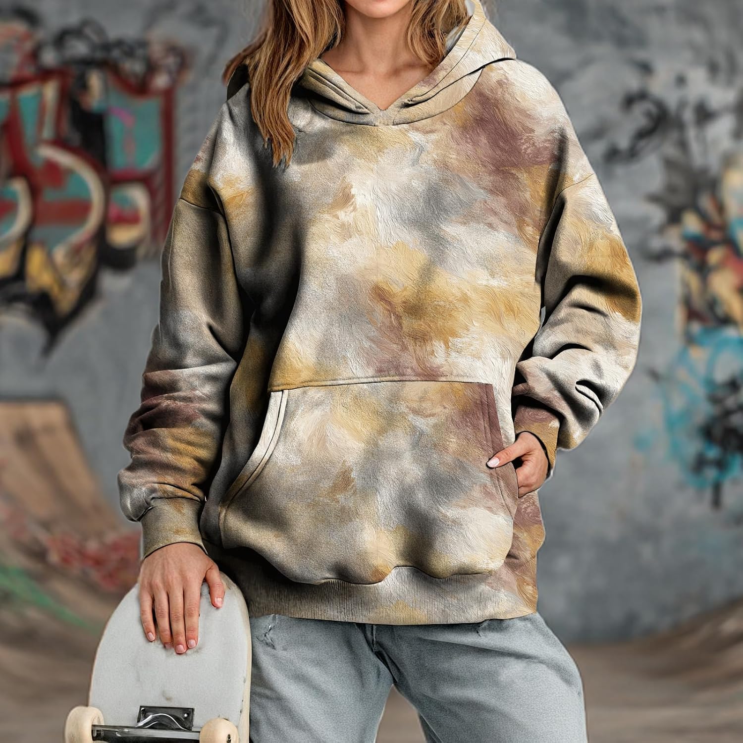 Comfy Hoodies for Women Pullover Funny Sweatshirts Spring Fall Tops with Pocket