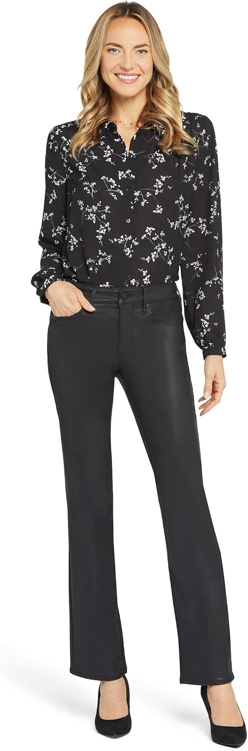 Women's Black Straight Leg Jeans Mid Rise