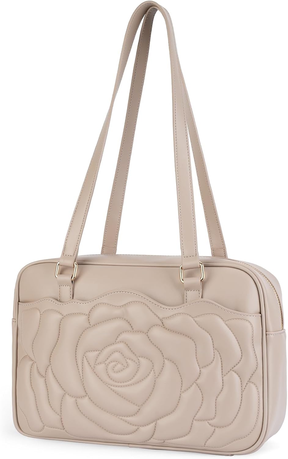 Shoulder Bag for Women Embossed Vegan Leather Hobo Purse Medium Handbag for Work Commute and Travel