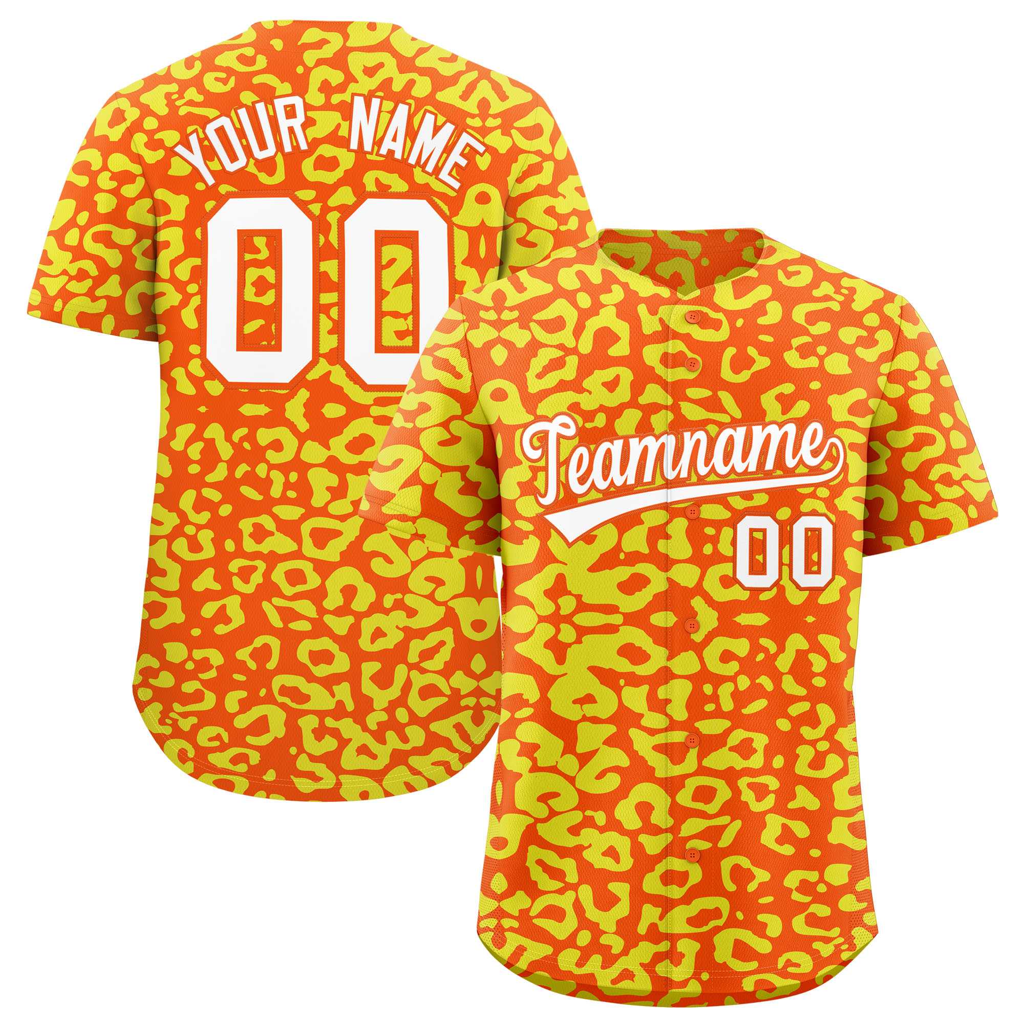 Authentisches Baseball-Trikot mit individuell gestaltetem Leopardenmuster
