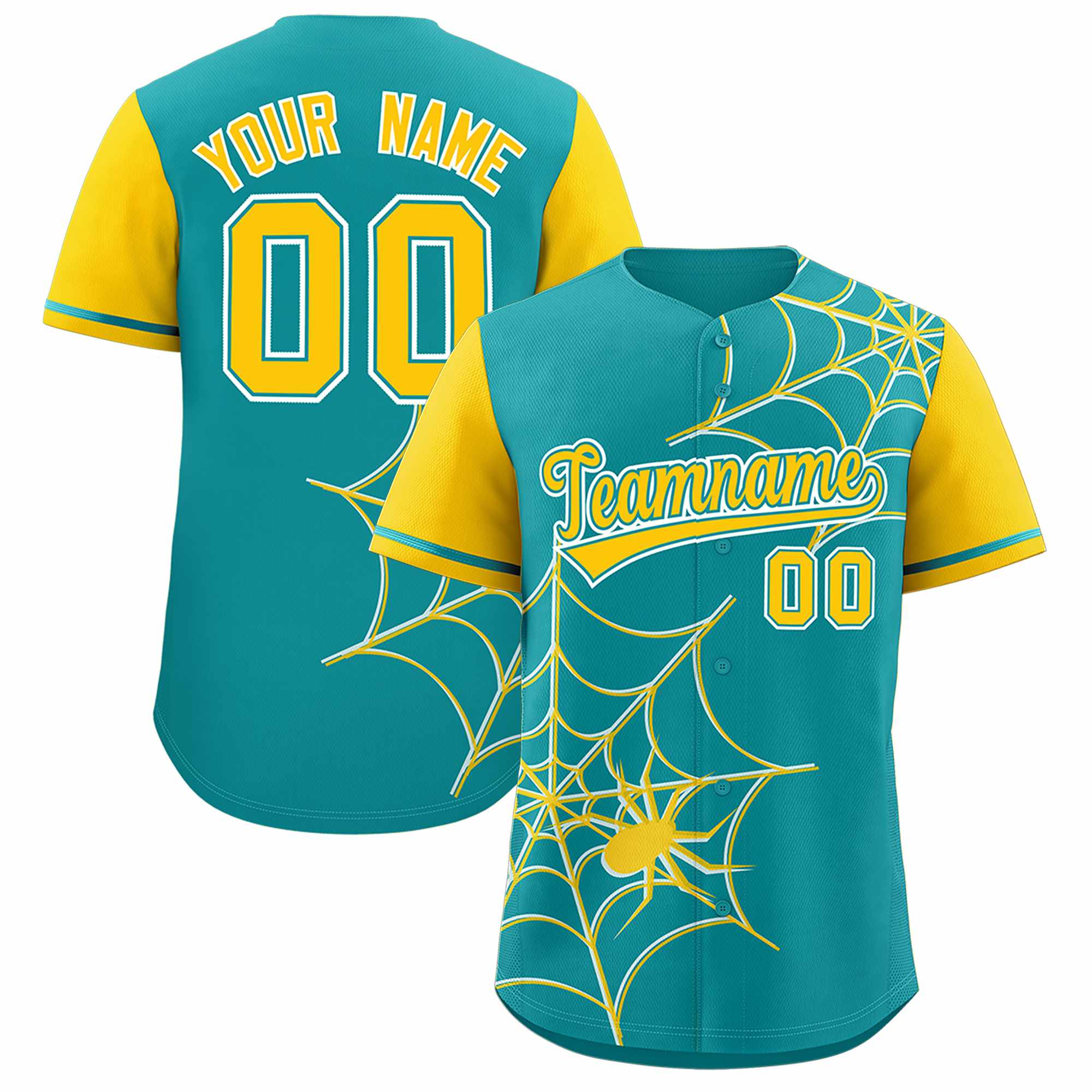 Benutzerdefiniertes Spinnennetz-Muster, Raglanärmel, authentisches Baseball-Trikot
