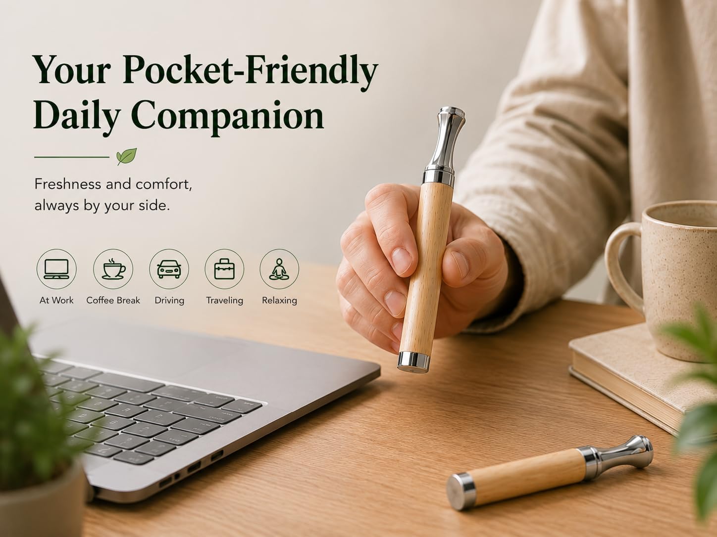 Natural Wood Aroma Stick 4 Flavors Refillable