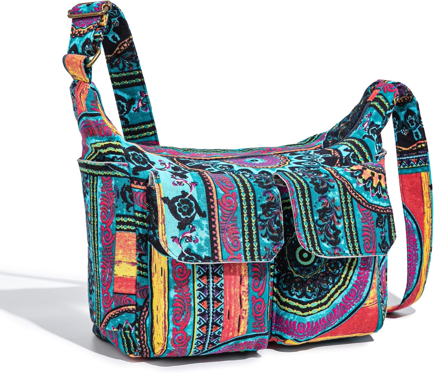 Women's Boho Canvas Hobo Bag Multicolor Crossbody Purse