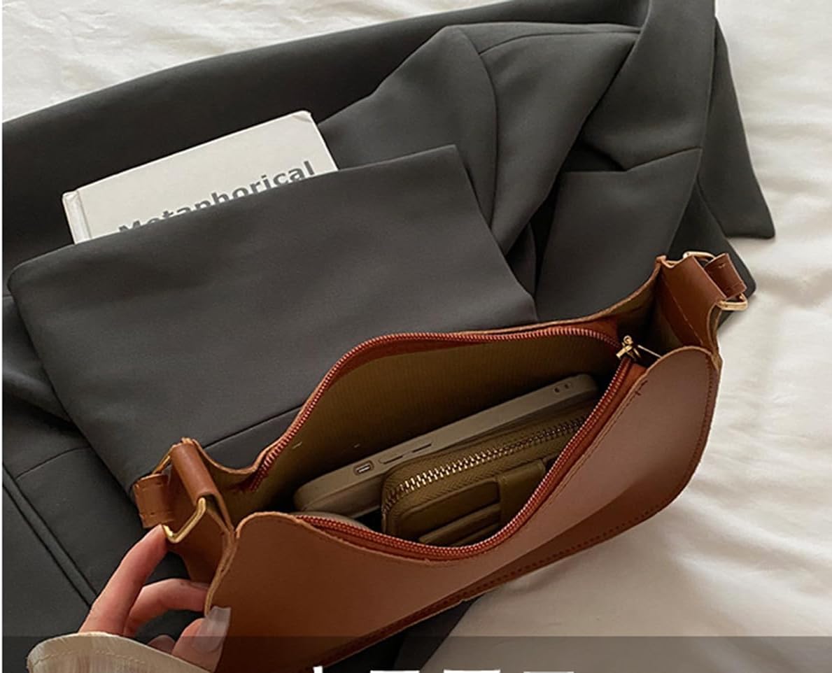 Women's Soft PU Leather Crescent Hobo Shoulder Bag Black Women's Soft PU Leather Crescent Hobo Shoulder Bag Black