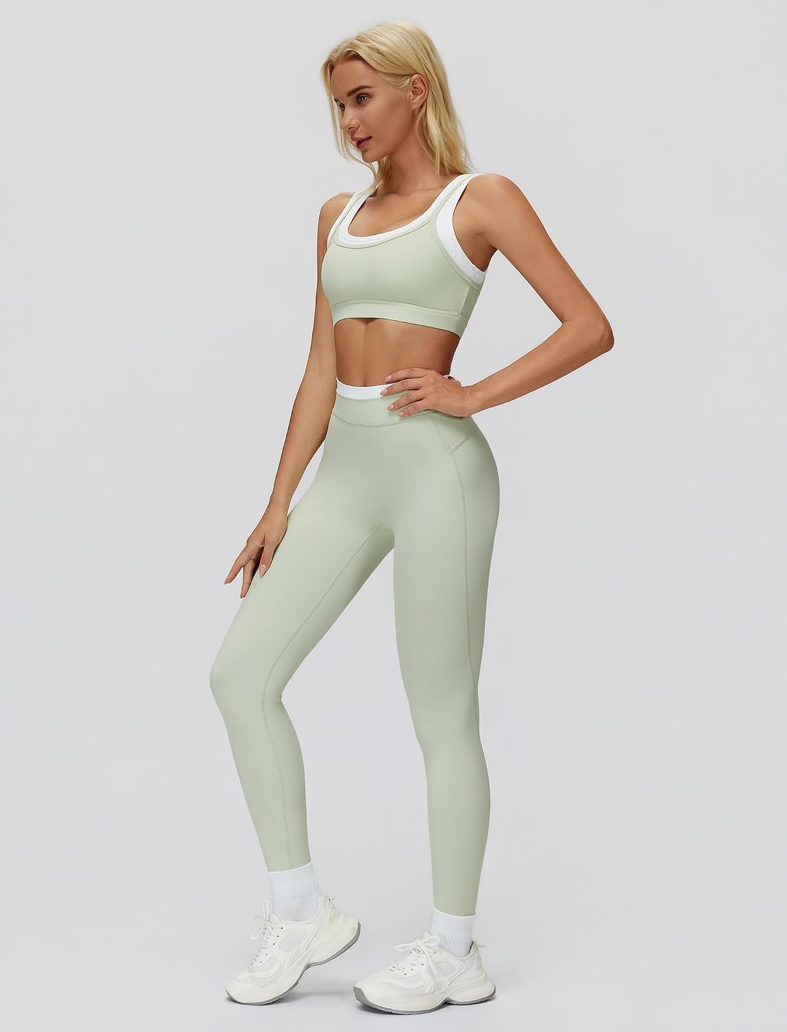 Women's One Shoulder Bra Leggings Workout Set Mocha Women's One Shoulder Bra Leggings Workout Set Mocha